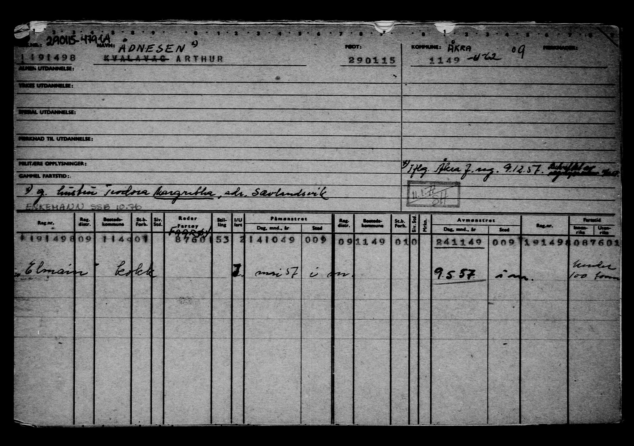 Direktoratet for sjømenn, AV/RA-S-3545/G/Gb/L0127: Hovedkort, 1915, s. 173