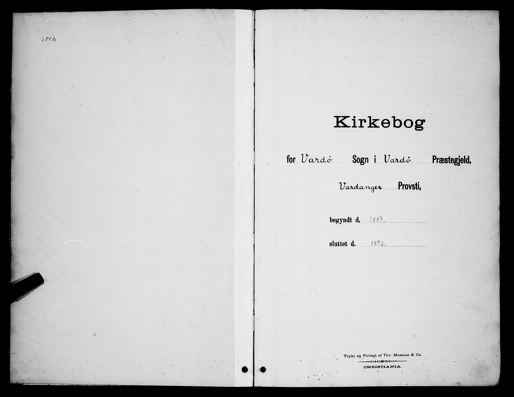Vardø sokneprestkontor, SATØ/S-1332/H/Hb/L0007klokker: Klokkerbok nr. 7, 1887-1892