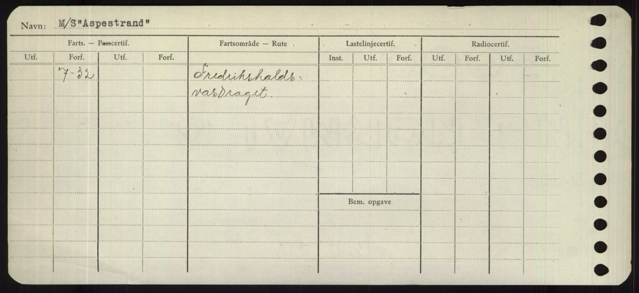 Sjøfartsdirektoratet med forløpere, Skipsmålingen, RA/S-1627/H/Hd/L0002: Fartøy, Apa-Axe, s. 292