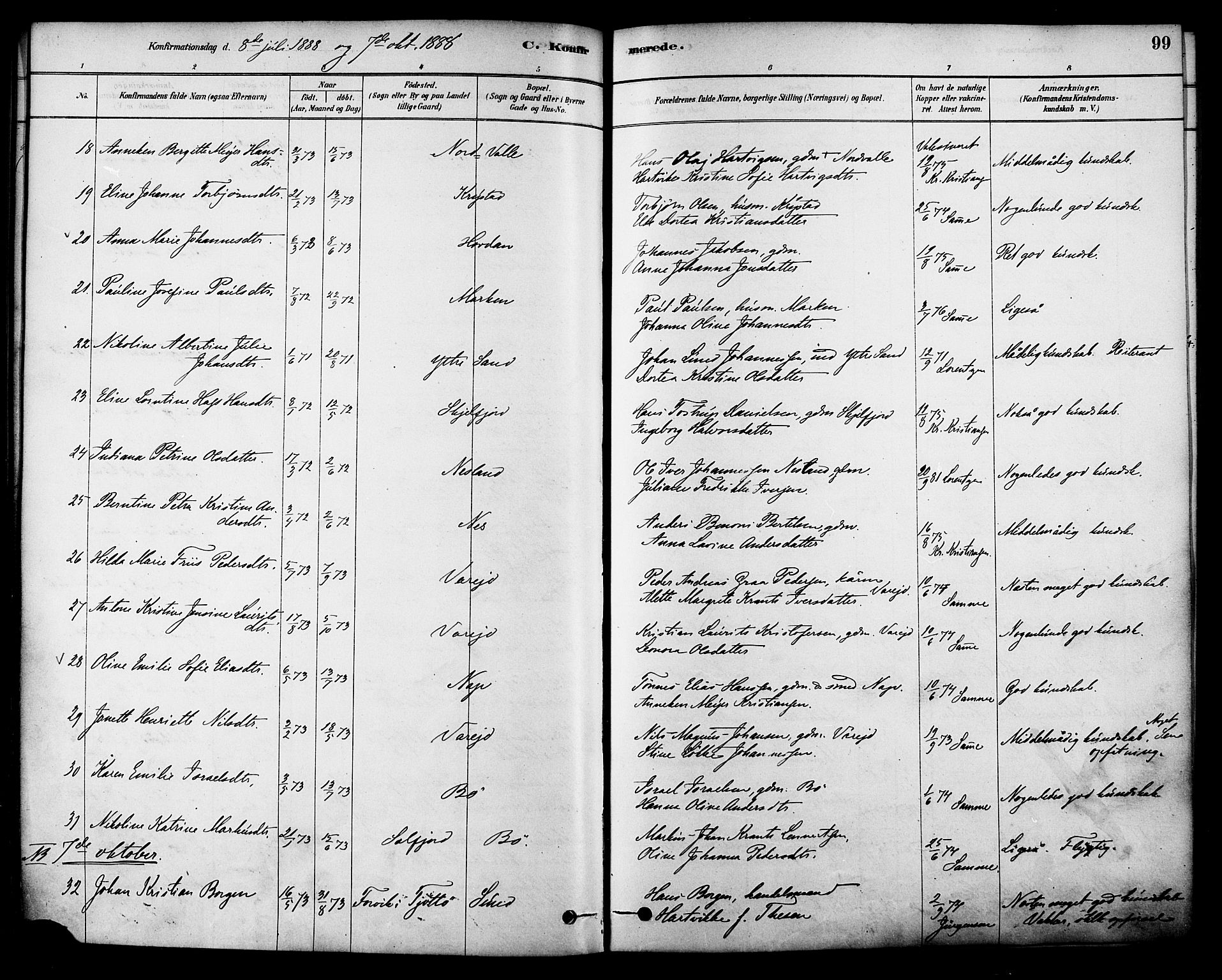 Ministerialprotokoller, klokkerbøker og fødselsregistre - Nordland, AV/SAT-A-1459/885/L1204: Ministerialbok nr. 885A05, 1878-1892, s. 99