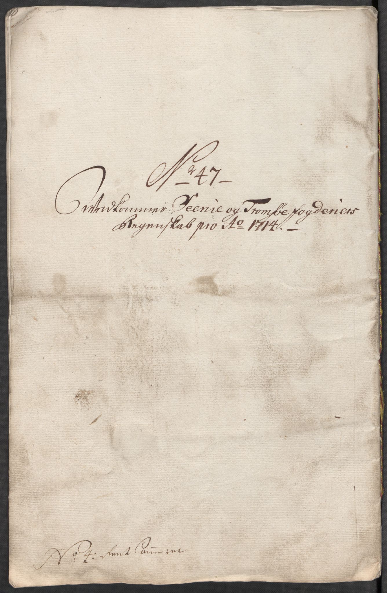 Rentekammeret inntil 1814, Reviderte regnskaper, Fogderegnskap, RA/EA-4092/R68/L4760: Fogderegnskap Senja og Troms, 1714, s. 270