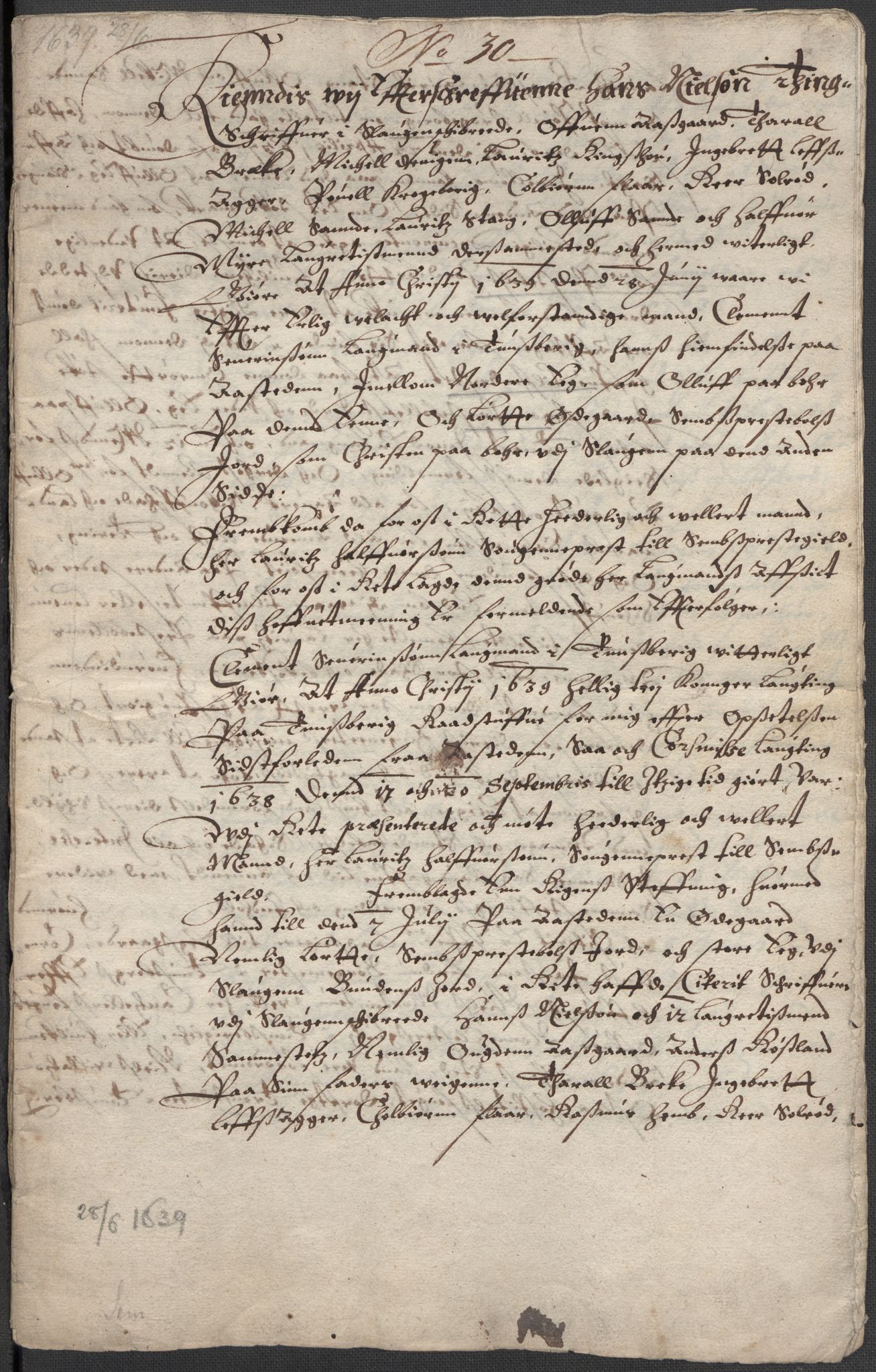 Riksarkivets diplomsamling, AV/RA-EA-5965/F15/L0024: Prestearkiv - Vestfold, 1619-1681, s. 90