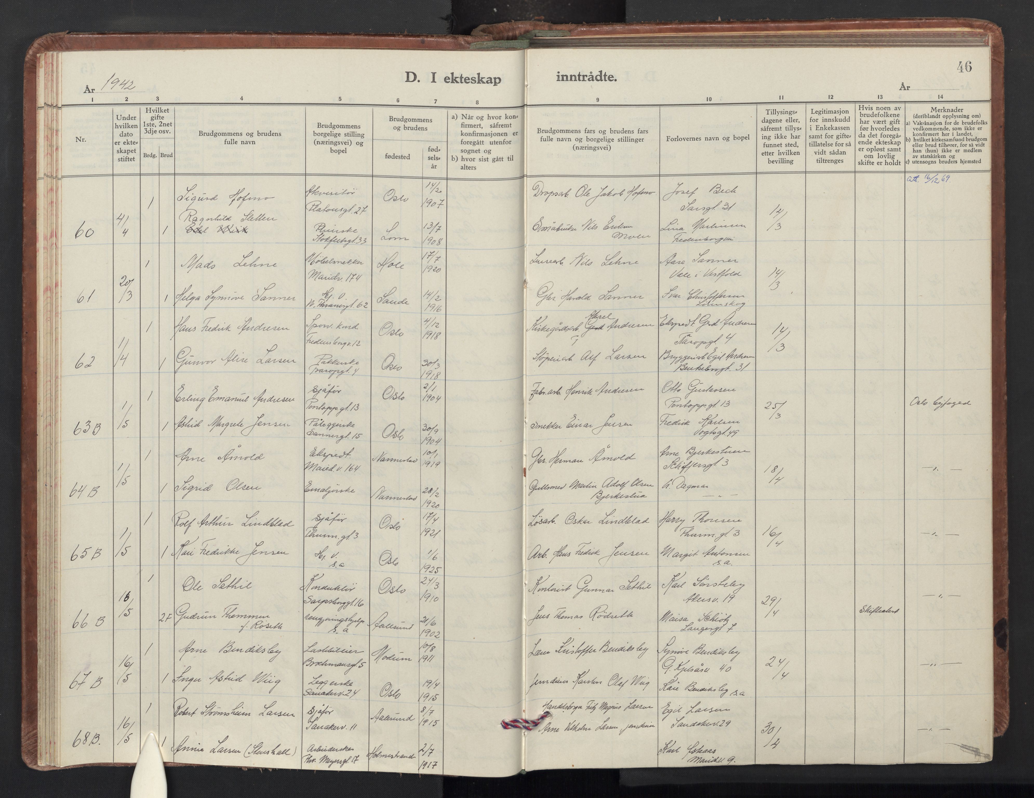 Sagene prestekontor Kirkebøker, AV/SAO-A-10796/F/L0019: Ministerialbok nr. 19, 1939-1954, s. 46