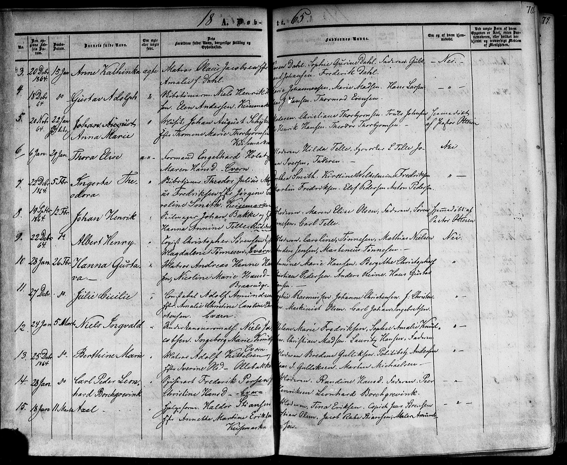 Horten kirkebøker, AV/SAKO-A-348/F/Fa/L0001: Ministerialbok nr. 1, 1855-1871, s. 70
