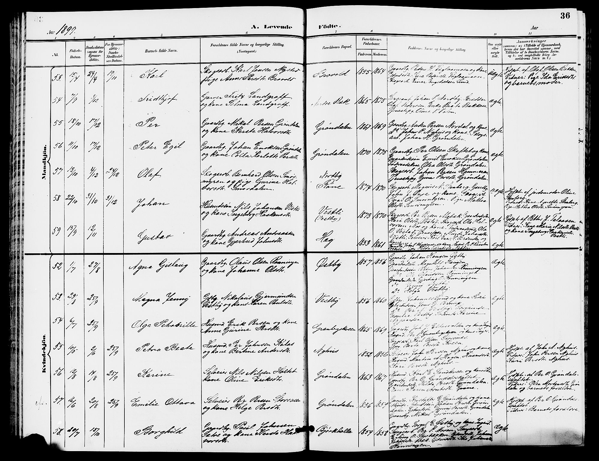 Trysil prestekontor, AV/SAH-PREST-046/H/Ha/Hab/L0006: Klokkerbok nr. 6, 1896-1912, s. 36