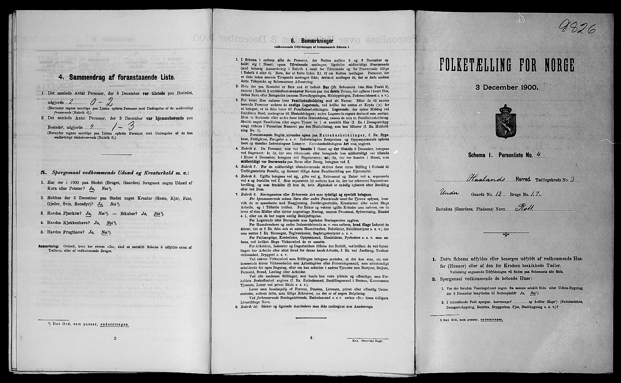 SAST, Folketelling 1900 for 1124 Haaland herred, 1900, s. 591