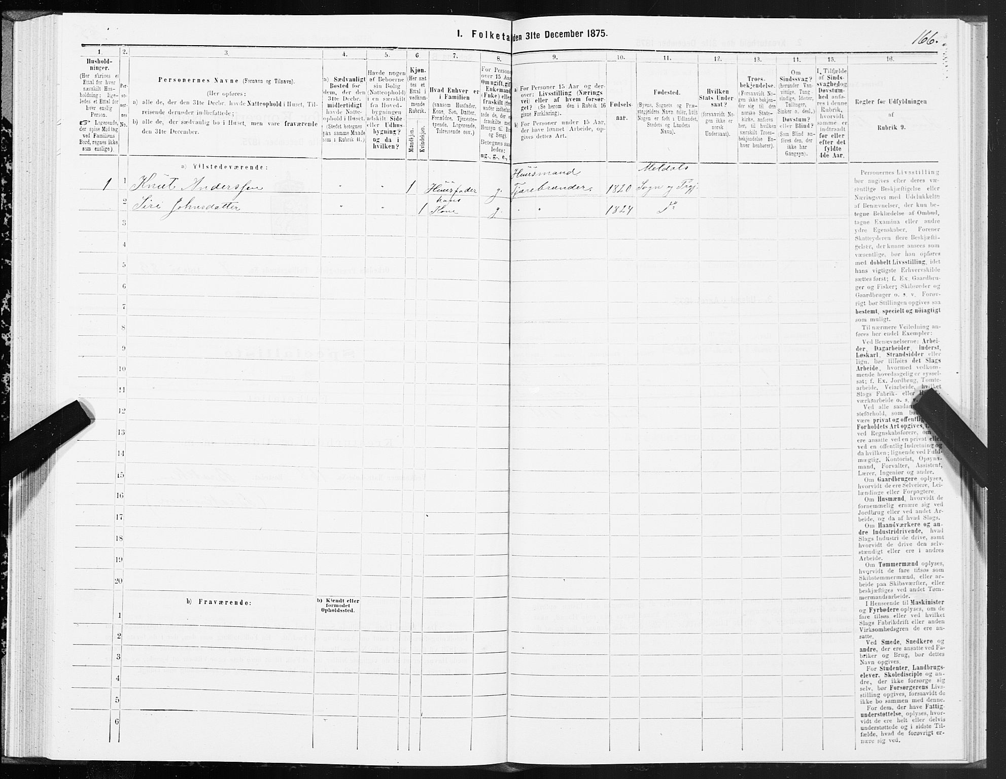 SAT, Folketelling 1875 for 1638P Orkdal prestegjeld, 1875, s. 4166