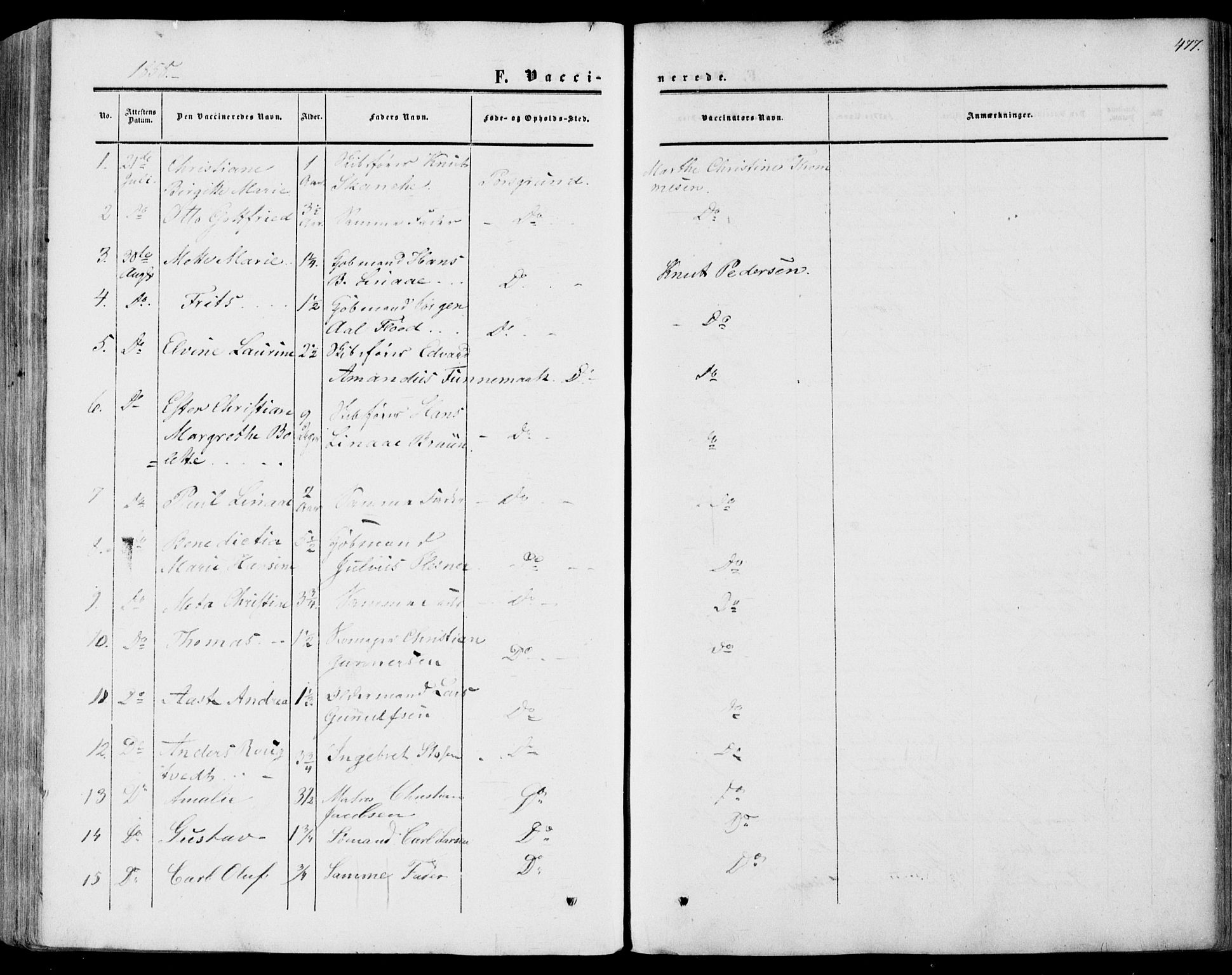 Porsgrunn kirkebøker , AV/SAKO-A-104/F/Fa/L0007: Ministerialbok nr. 7, 1858-1877, s. 477