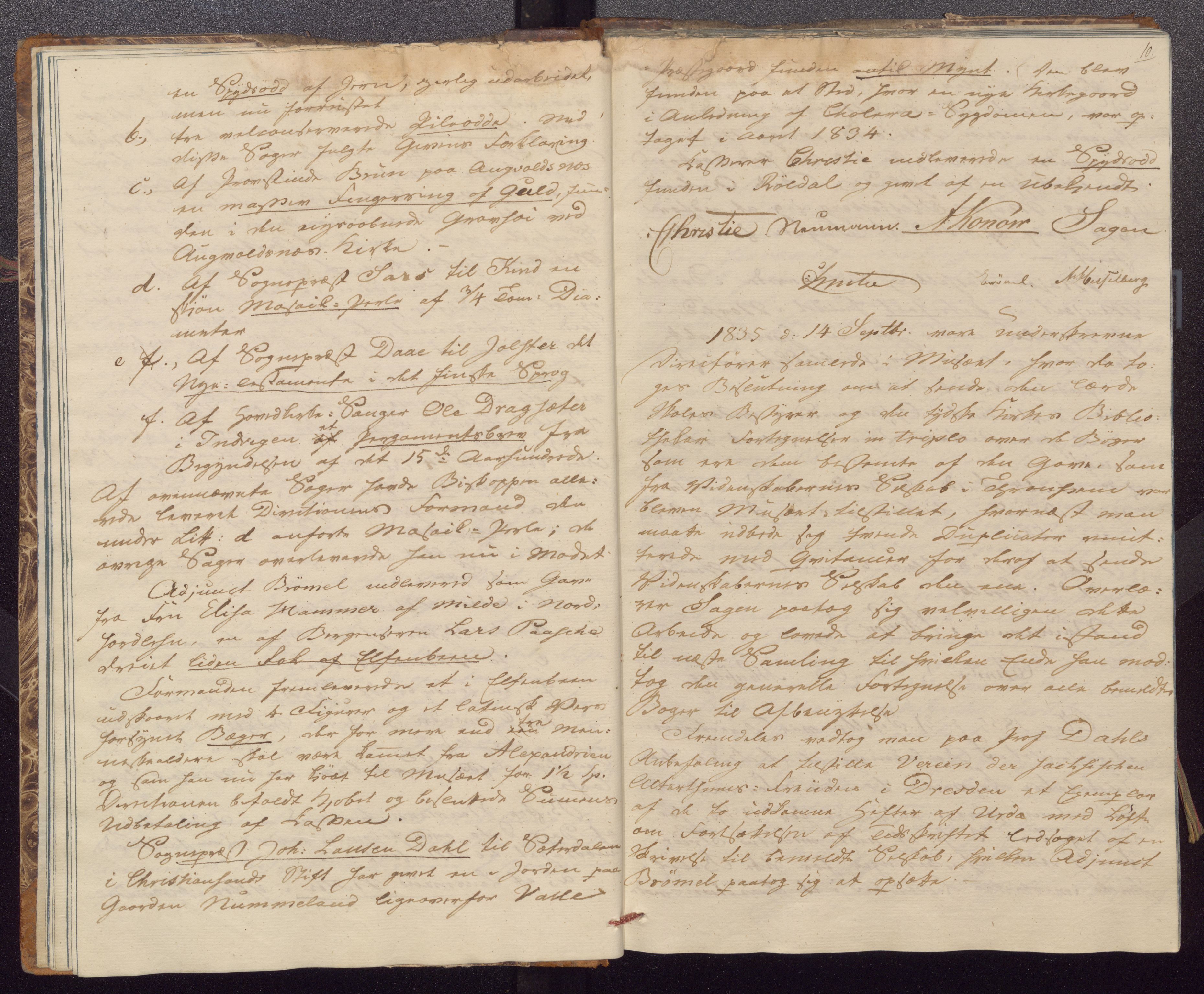 Bergens Museum, UMB/A007/A/Aa/L0004: Forhandlingsprotokoll , 1834-1845, s. 10