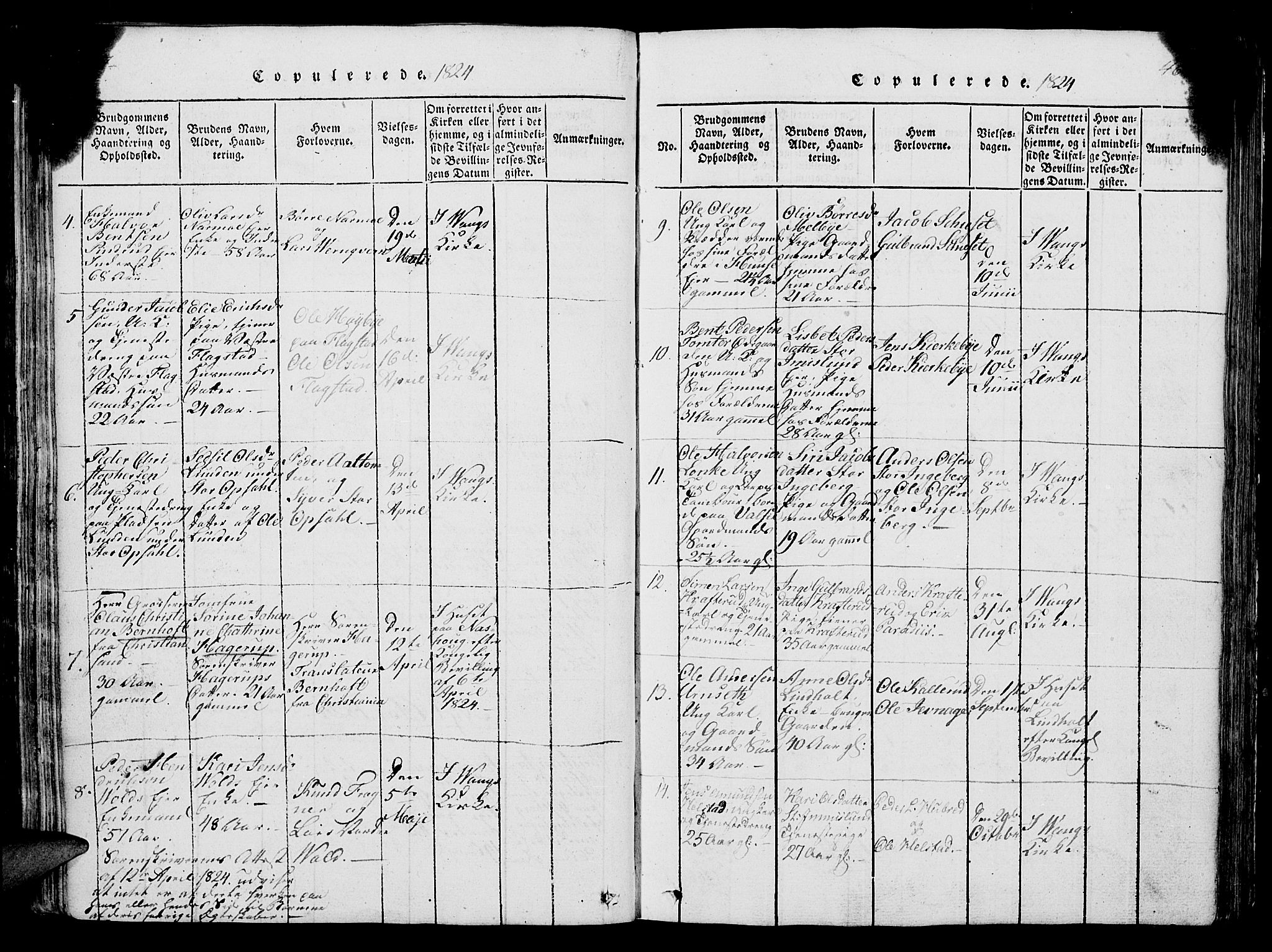 Vang prestekontor, Hedmark, SAH/PREST-008/H/Ha/Hab/L0004: Klokkerbok nr. 4, 1813-1827, s. 467-468