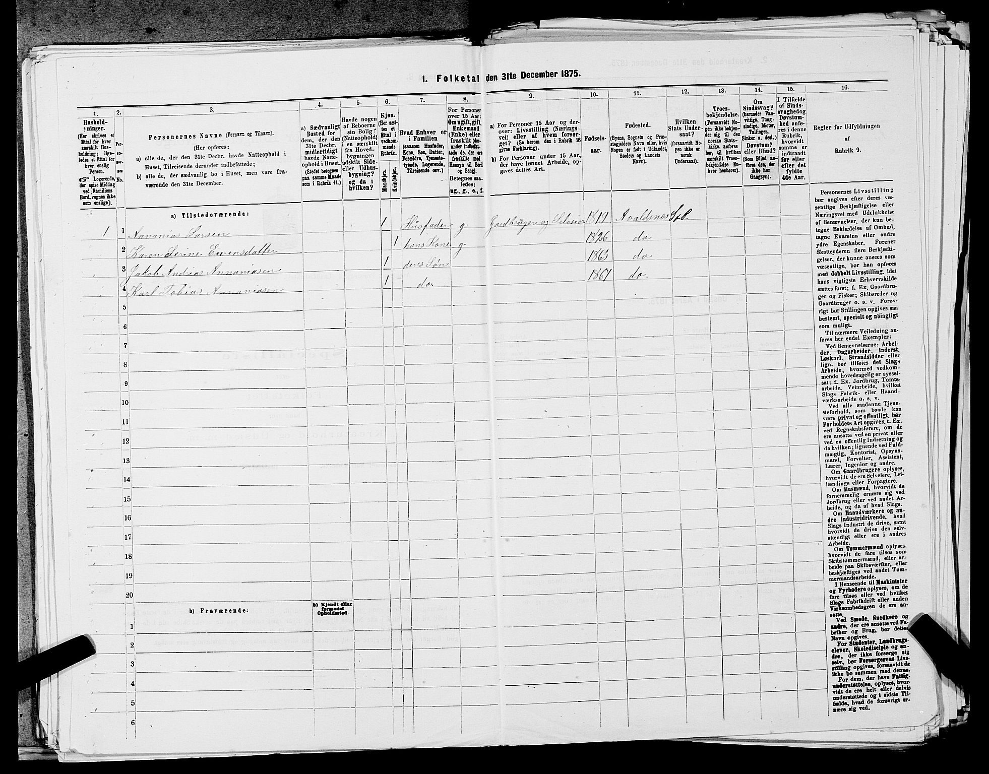 SAST, Folketelling 1875 for 1147L Avaldsnes prestegjeld, Avaldsnes sokn og Kopervik landsokn, 1875, s. 1462