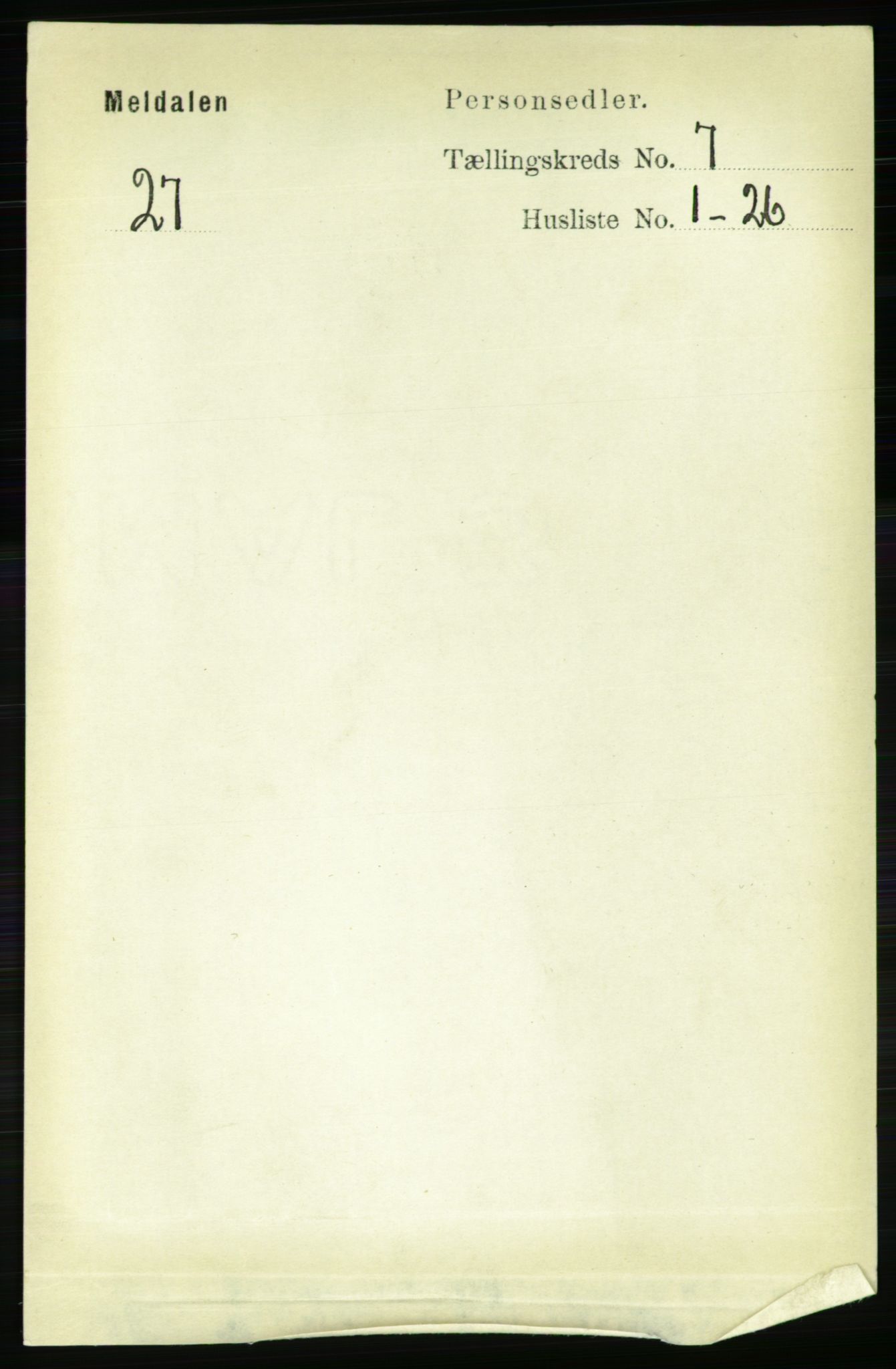 RA, Folketelling 1891 for 1636 Meldal herred, 1891, s. 3409