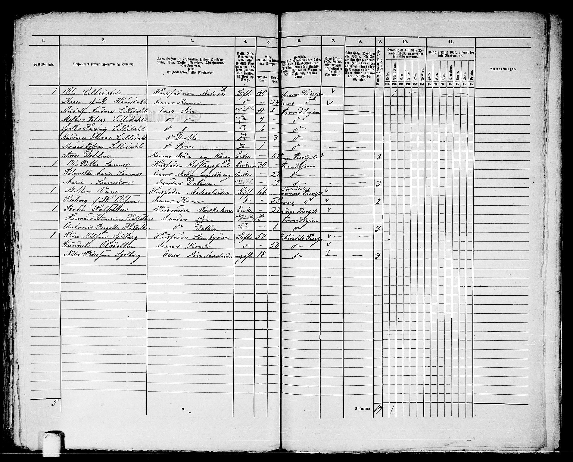 RA, Folketelling 1865 for 1601 Trondheim kjøpstad, 1865, s. 2062