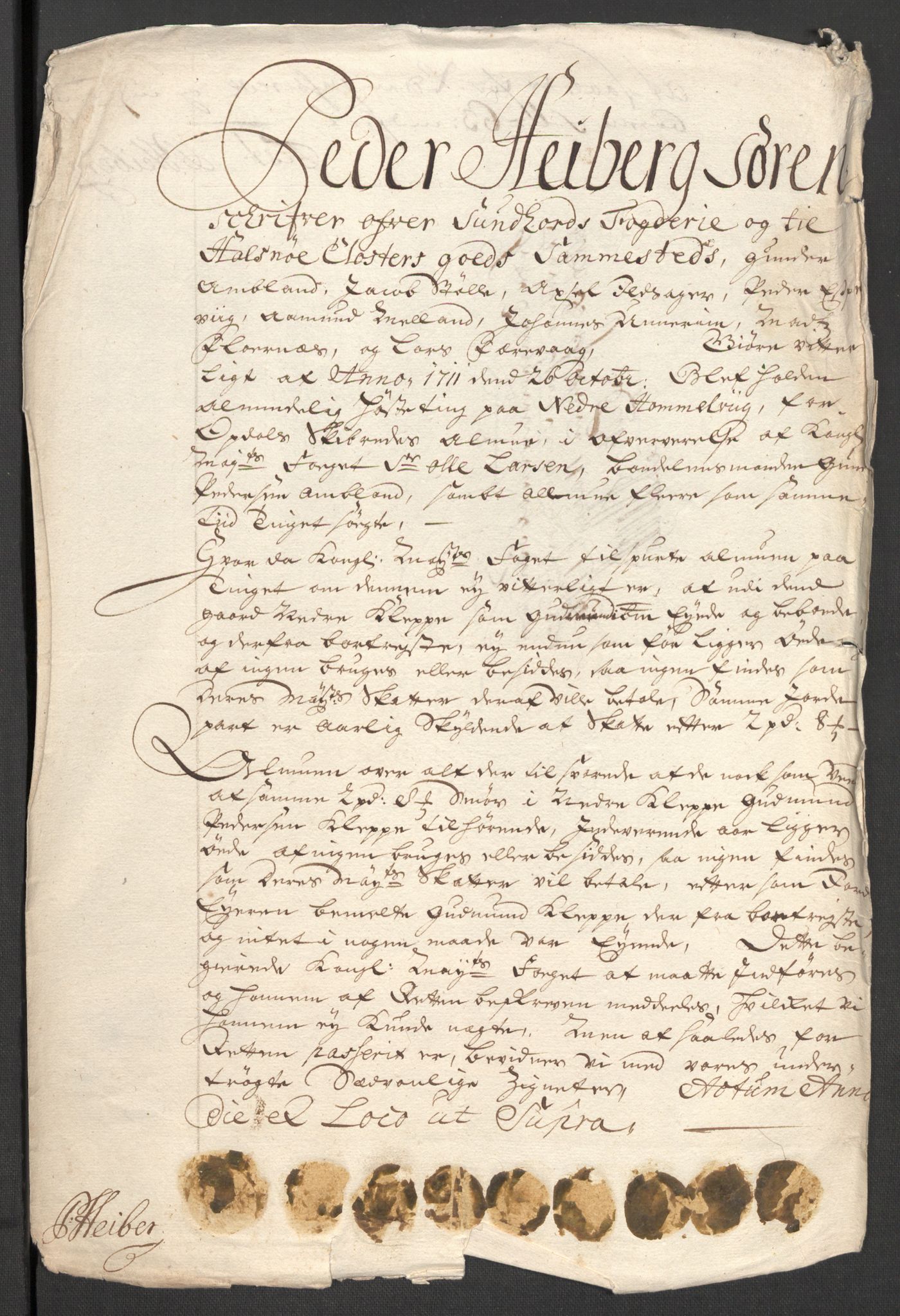 Rentekammeret inntil 1814, Reviderte regnskaper, Fogderegnskap, AV/RA-EA-4092/R48/L2987: Fogderegnskap Sunnhordland og Hardanger, 1711, s. 330