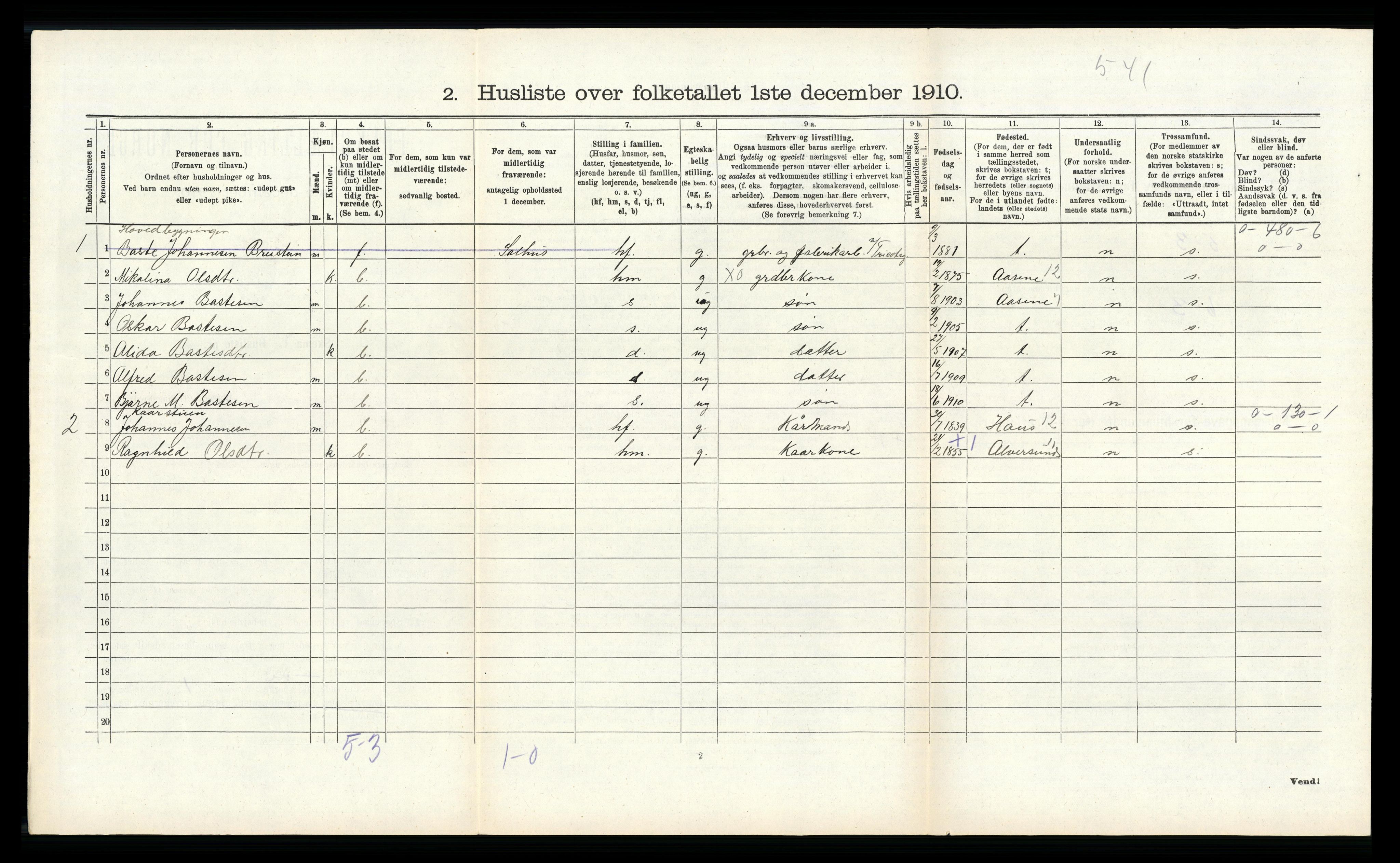 RA, Folketelling 1910 for 1254 Hamre herred, 1910, s. 795