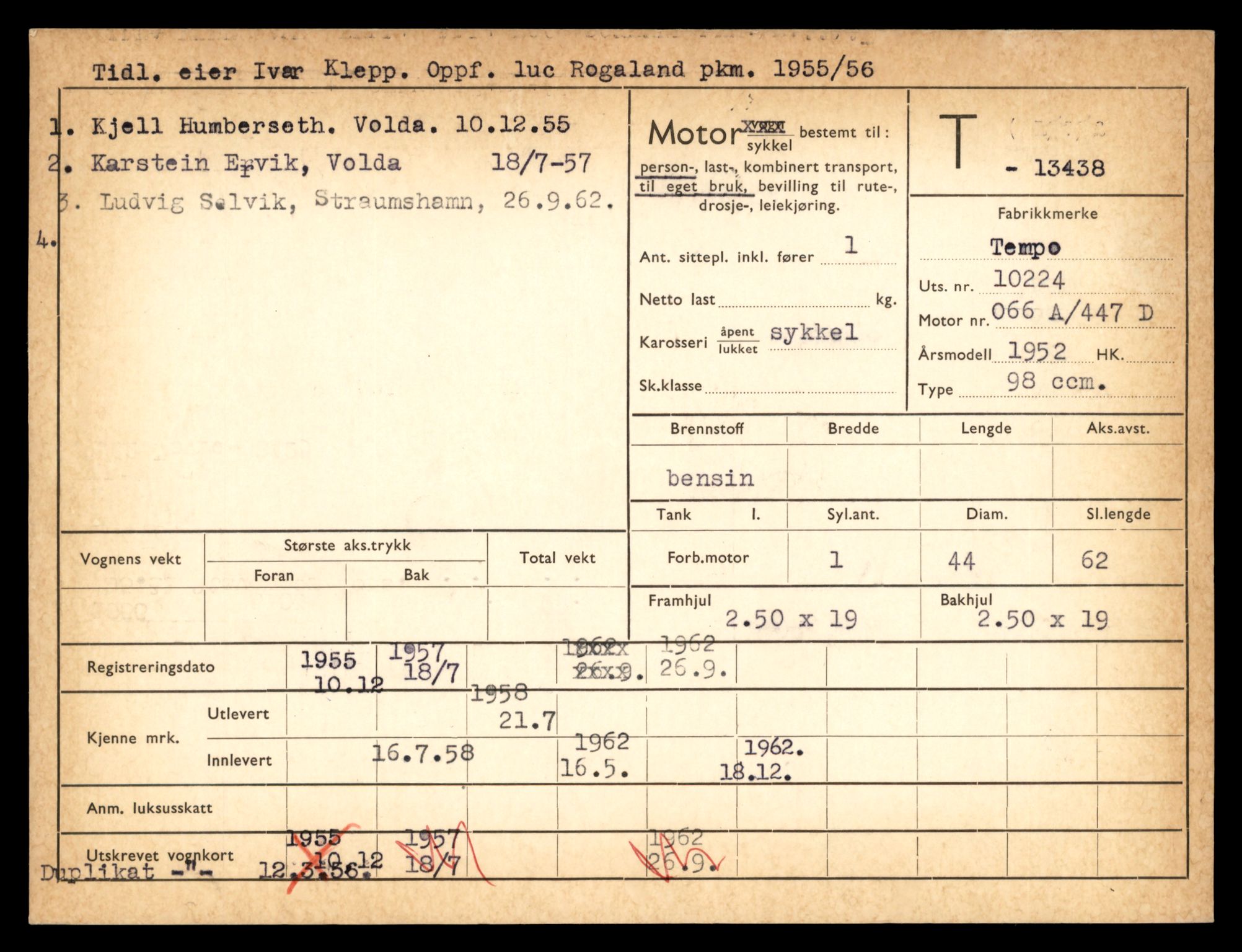 Møre og Romsdal vegkontor - Ålesund trafikkstasjon, AV/SAT-A-4099/F/Fe/L0039: Registreringskort for kjøretøy T 13361 - T 13530, 1927-1998, s. 1293