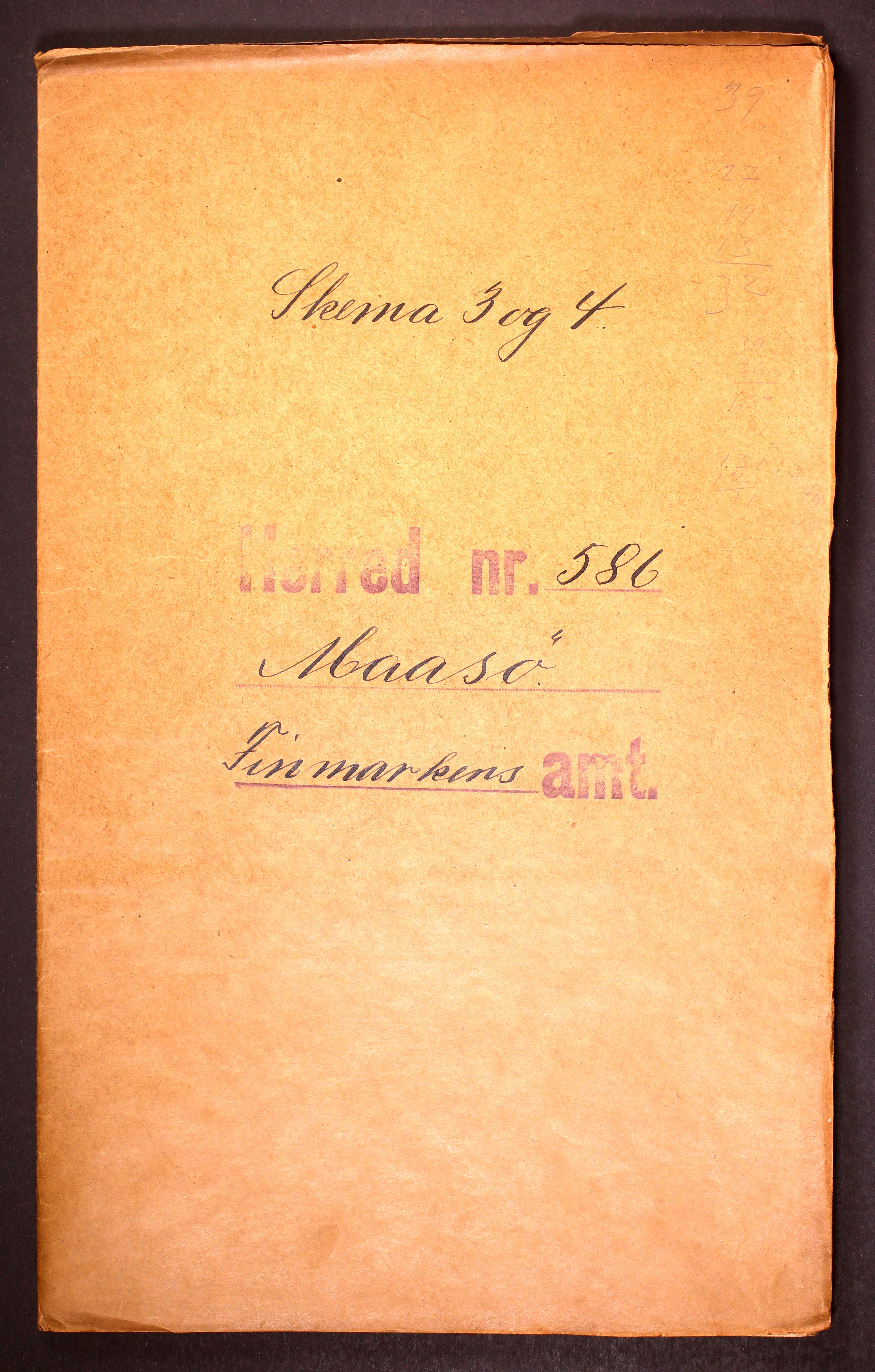 RA, Folketelling 1910 for 2018 Måsøy herred, 1910, s. 1