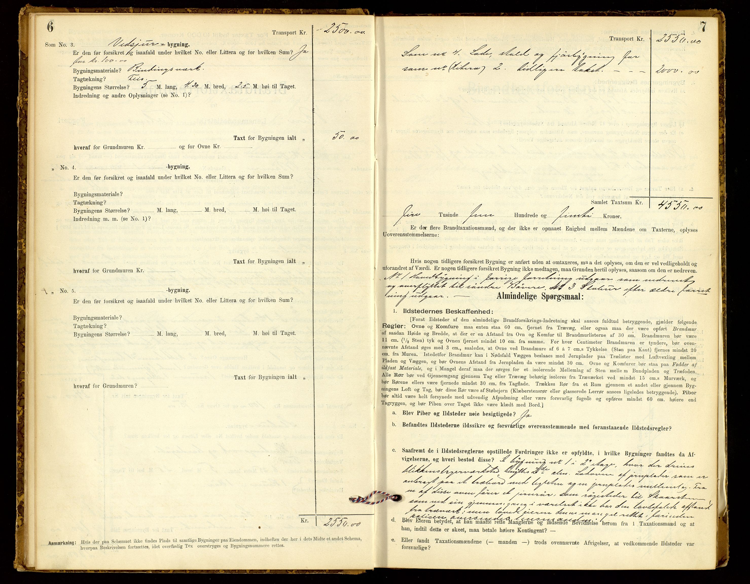 Norges Brannkasse, Biri, SAH/NBRANB-043/Fa/L0006: Branntakstprotokoll - skjema, 1895-1949, s. 6-7