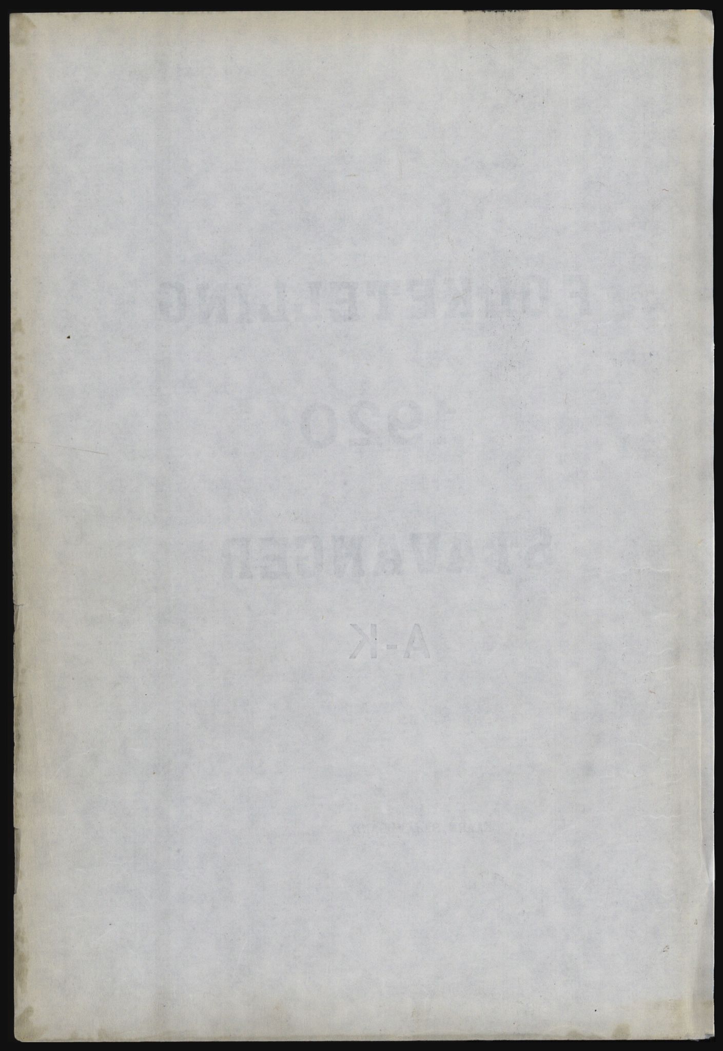 SAST, Avskrift av folketellingen 1920 for Stavanger kjøpstad, 1920, s. 1054