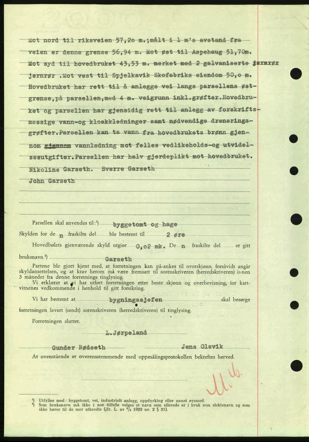 Nordre Sunnmøre sorenskriveri, AV/SAT-A-0006/1/2/2C/2Ca: Pantebok nr. A20a, 1945-1945, Dagboknr: 1069/1945