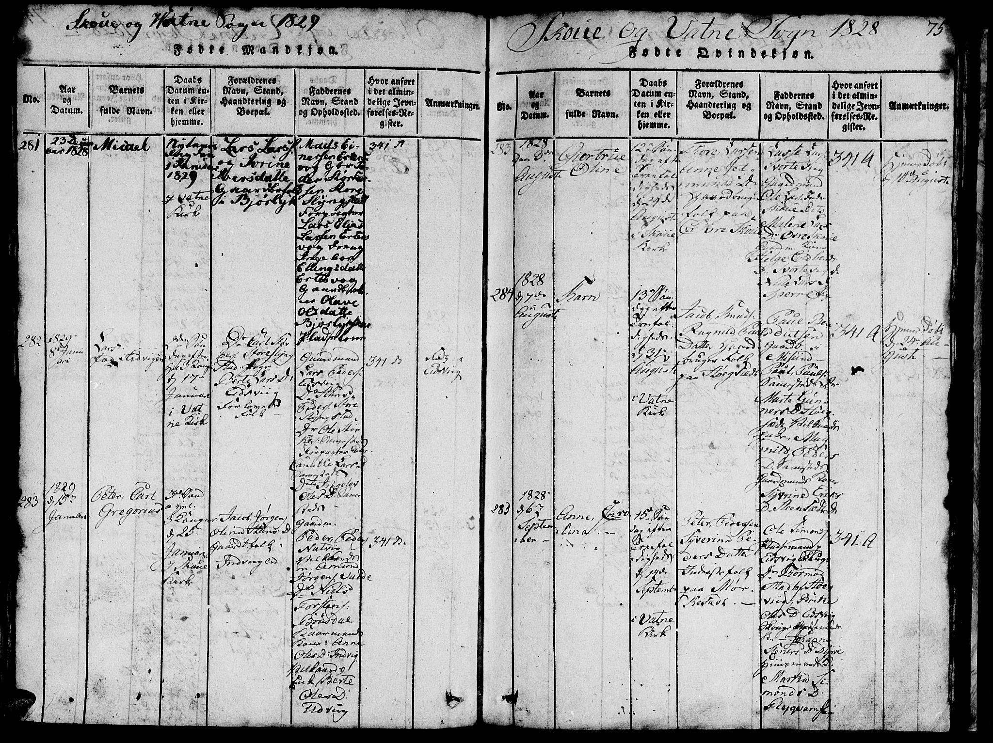 Ministerialprotokoller, klokkerbøker og fødselsregistre - Møre og Romsdal, SAT/A-1454/524/L0360: Klokkerbok nr. 524C01, 1816-1830, s. 75