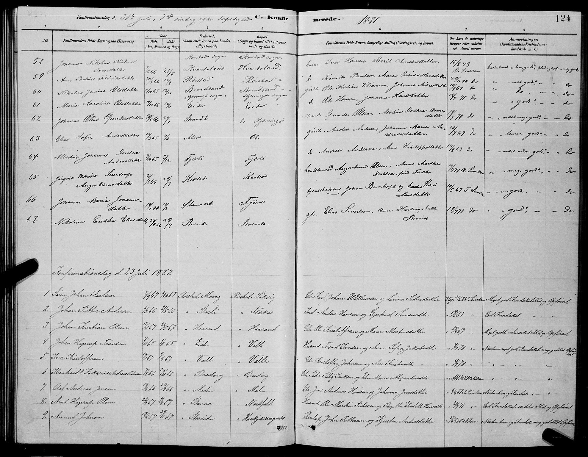 Ministerialprotokoller, klokkerbøker og fødselsregistre - Nordland, SAT/A-1459/853/L0776: Klokkerbok nr. 853C04, 1878-1889, s. 124