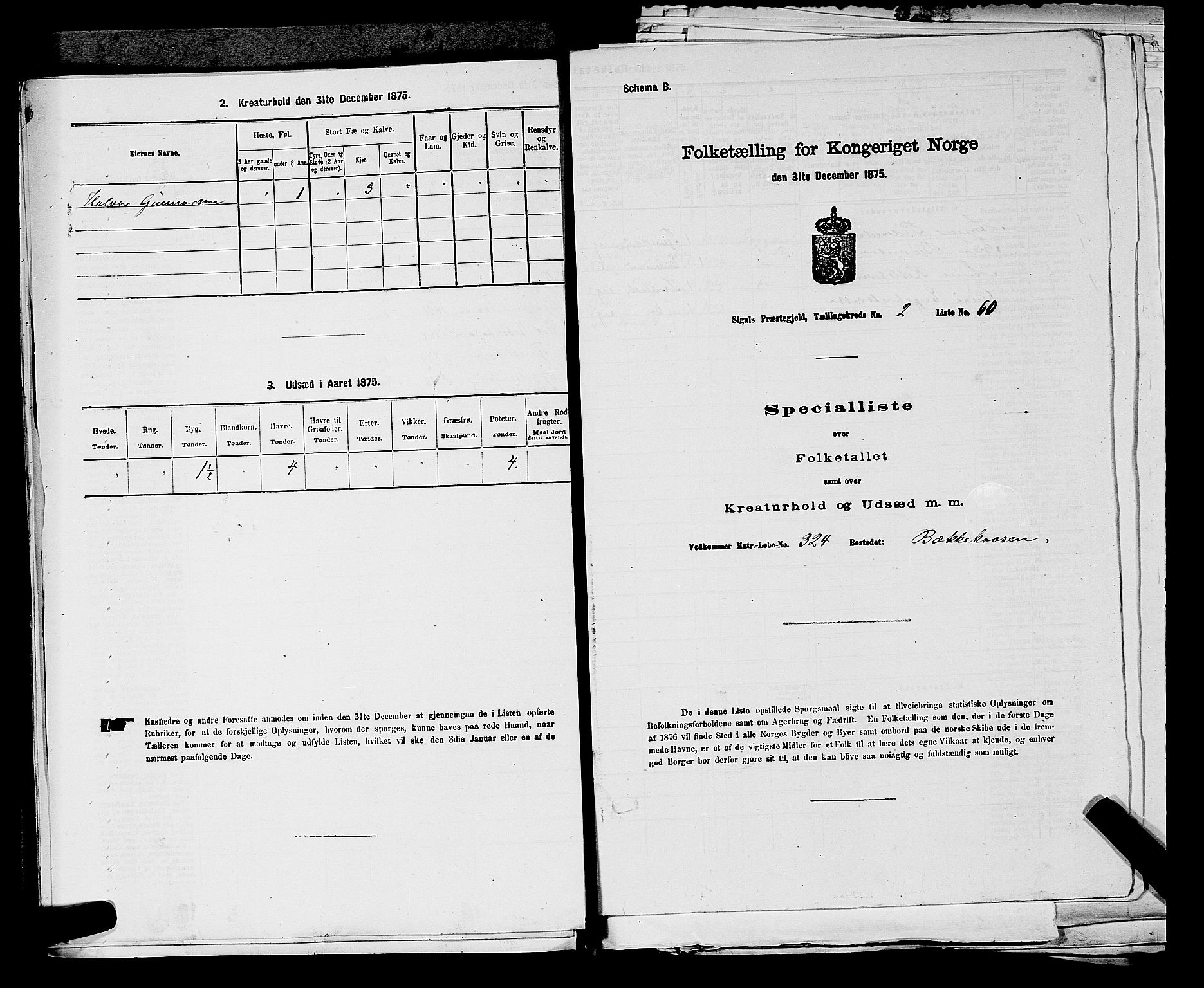 SAKO, Folketelling 1875 for 0621P Sigdal prestegjeld, 1875, s. 2127