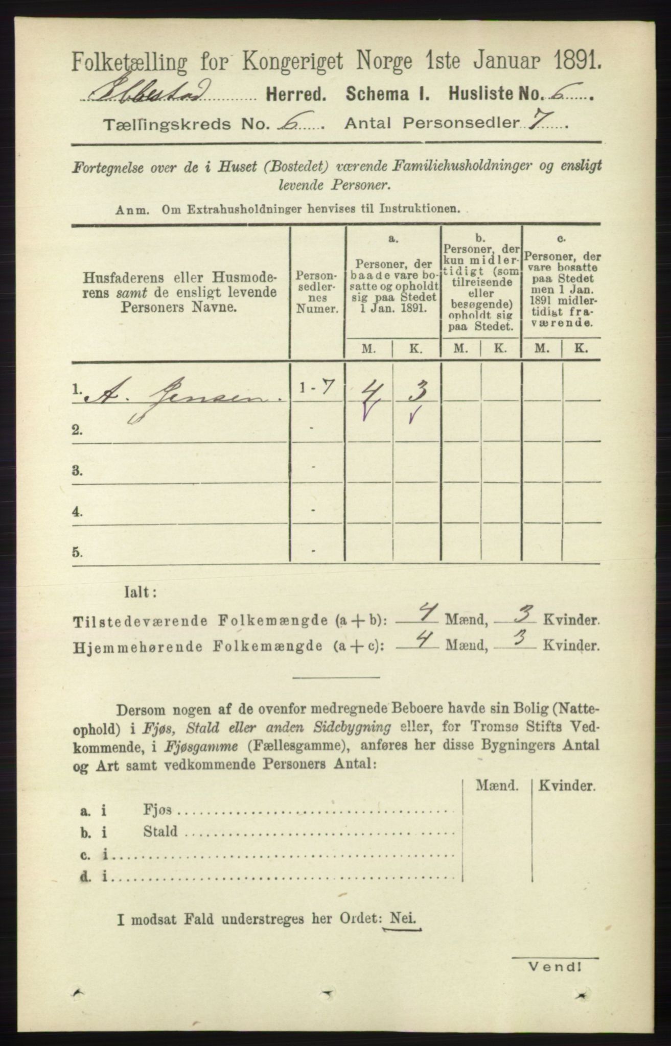 RA, Folketelling 1891 for 1917 Ibestad herred, 1891, s. 3490