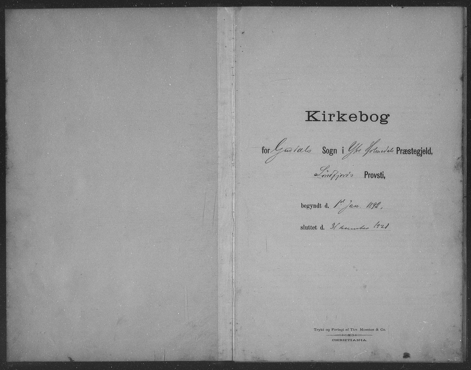 Fjaler sokneprestembete, SAB/A-79801/H/Hab/Habd/L0002: Klokkerbok nr. D 2, 1892-1921