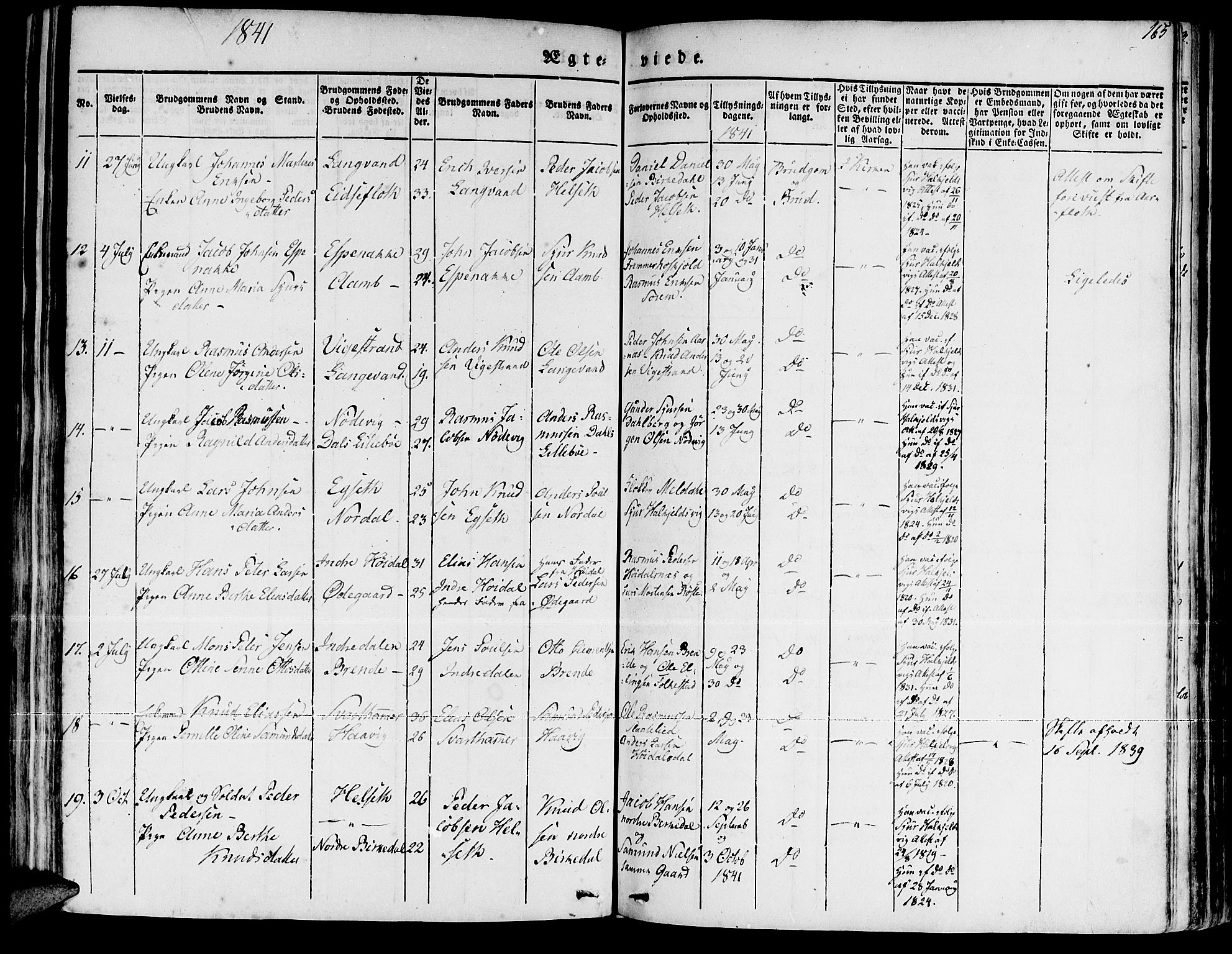 Ministerialprotokoller, klokkerbøker og fødselsregistre - Møre og Romsdal, SAT/A-1454/511/L0139: Ministerialbok nr. 511A06, 1831-1850, s. 165