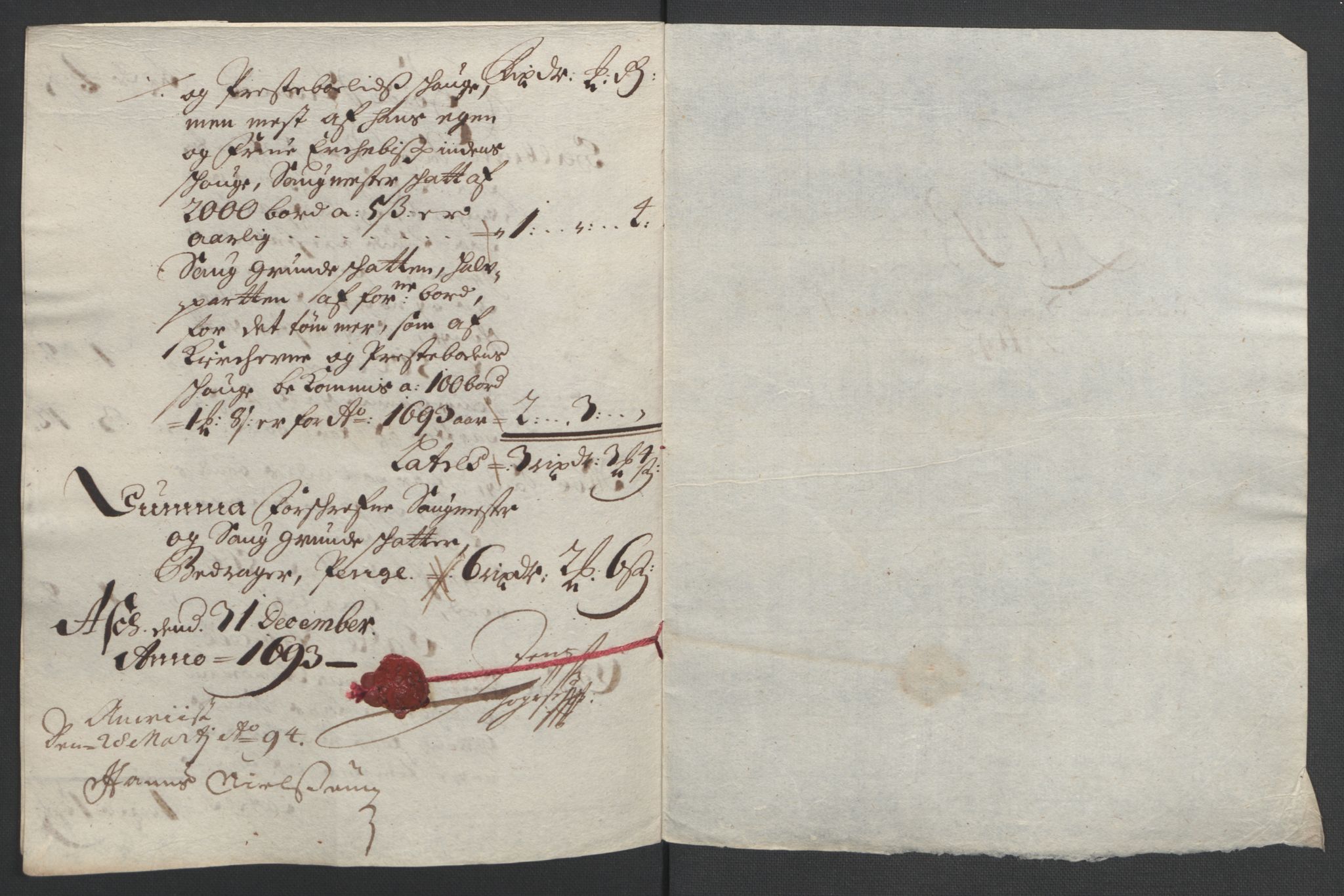 Rentekammeret inntil 1814, Reviderte regnskaper, Fogderegnskap, RA/EA-4092/R53/L3421: Fogderegnskap Sunn- og Nordfjord, 1693-1694, s. 57