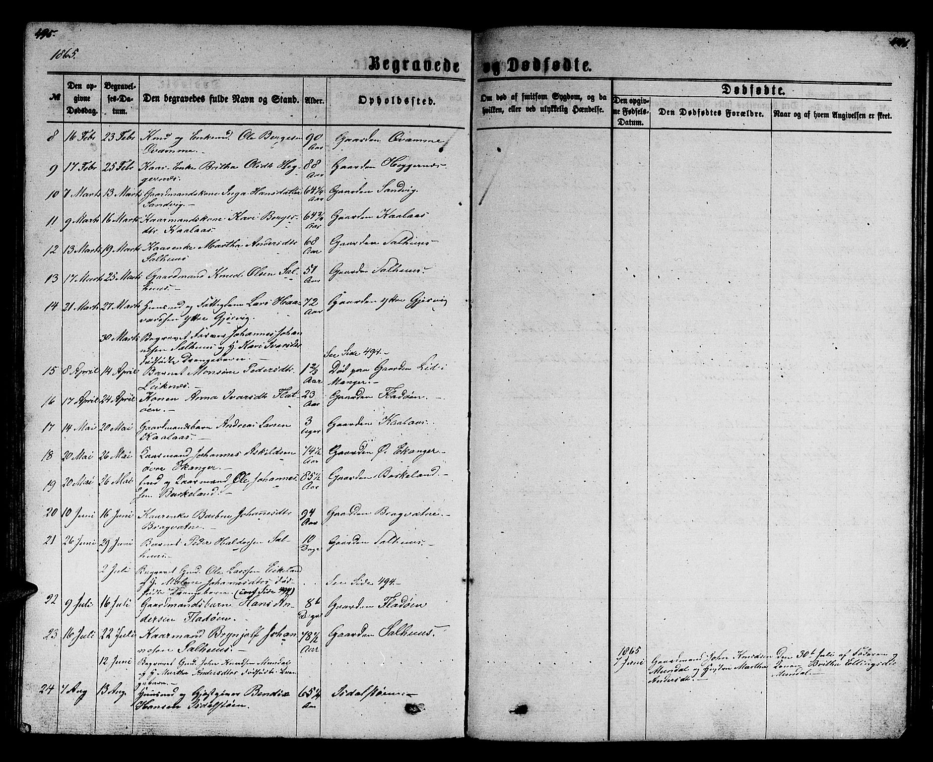 Hamre sokneprestembete, AV/SAB-A-75501/H/Ha/Hab: Klokkerbok nr. B 2, 1863-1880, s. 495-496