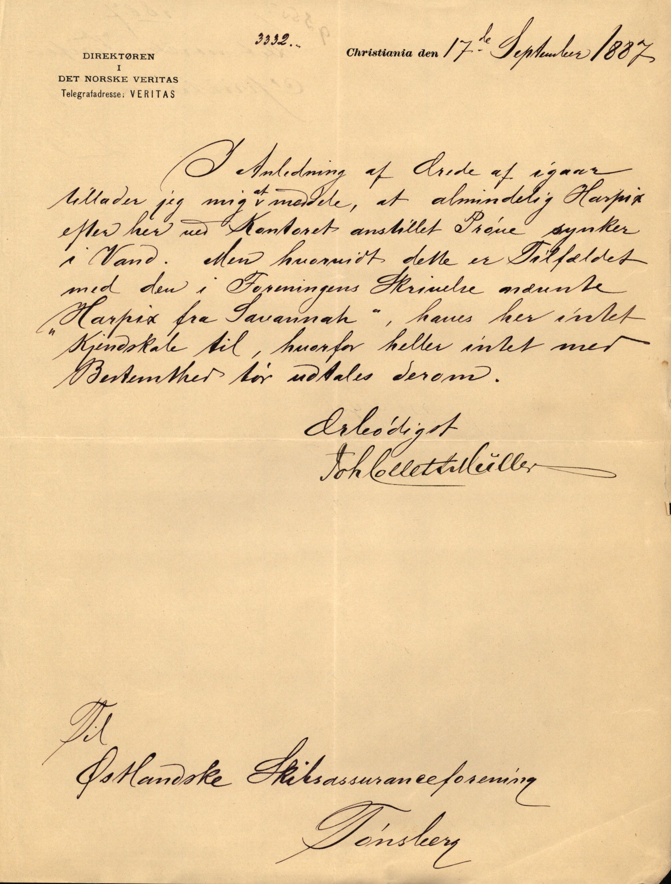 Pa 63 - Østlandske skibsassuranceforening, VEMU/A-1079/G/Ga/L0021/0002: Havaridokumenter / Isbaaden, Ragna, Sylphiden, Nyassa, 1887, s. 39