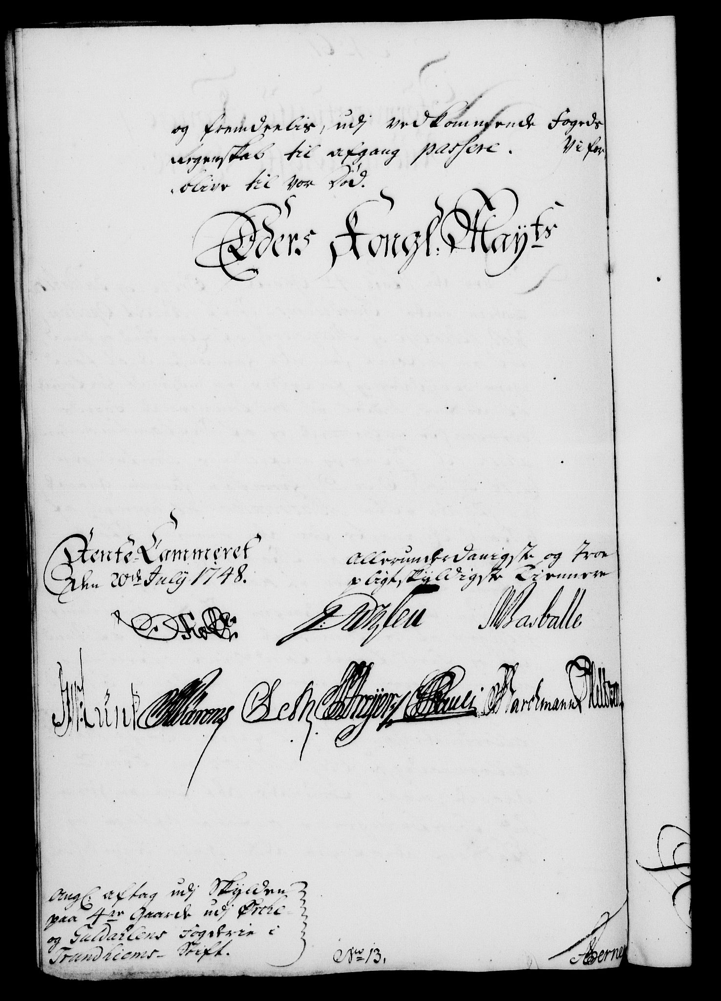 Rentekammeret, Kammerkanselliet, RA/EA-3111/G/Gf/Gfa/L0030: Norsk relasjons- og resolusjonsprotokoll (merket RK 52.30), 1748, s. 386
