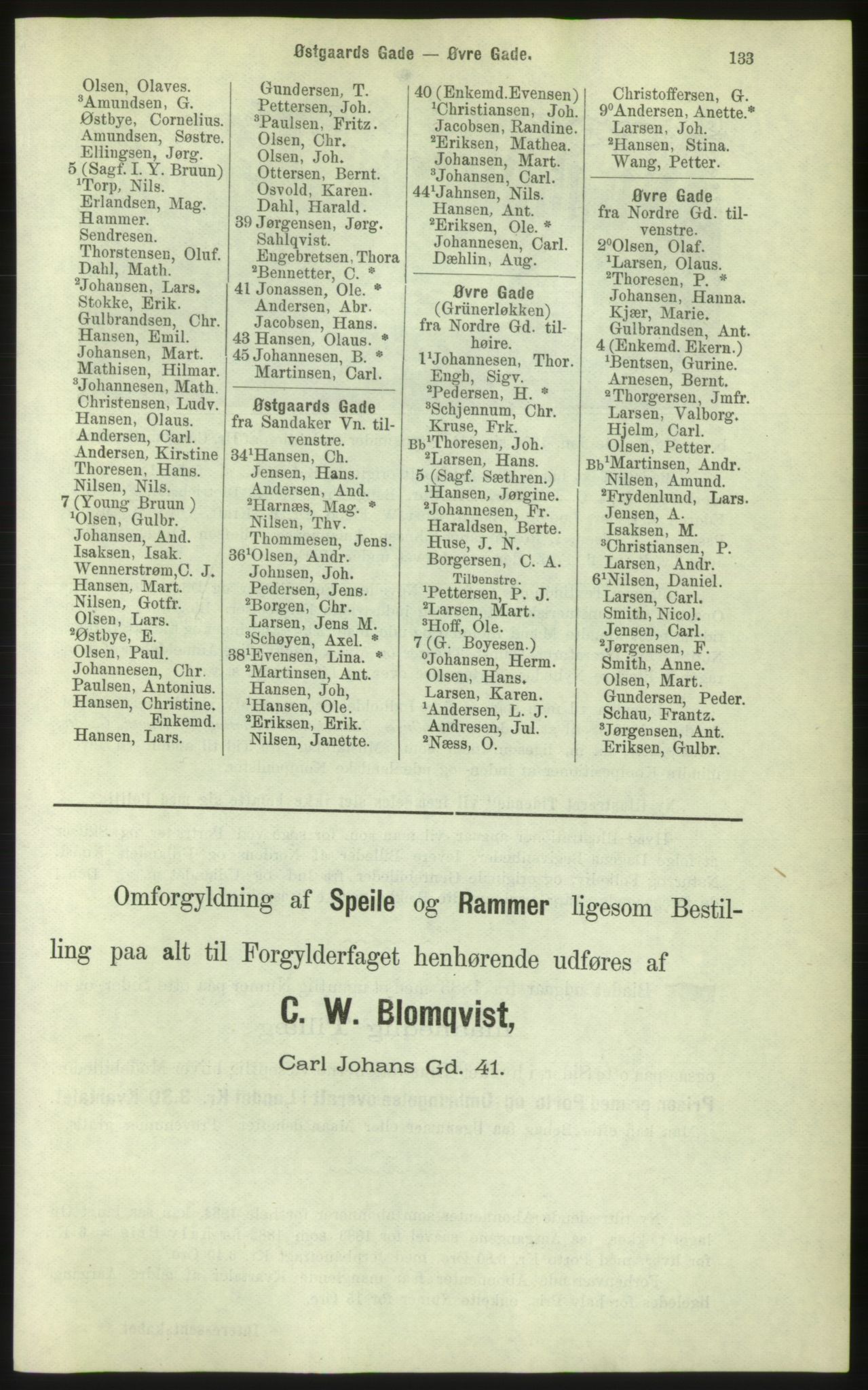 Kristiania/Oslo adressebok, PUBL/-, 1884, s. 133