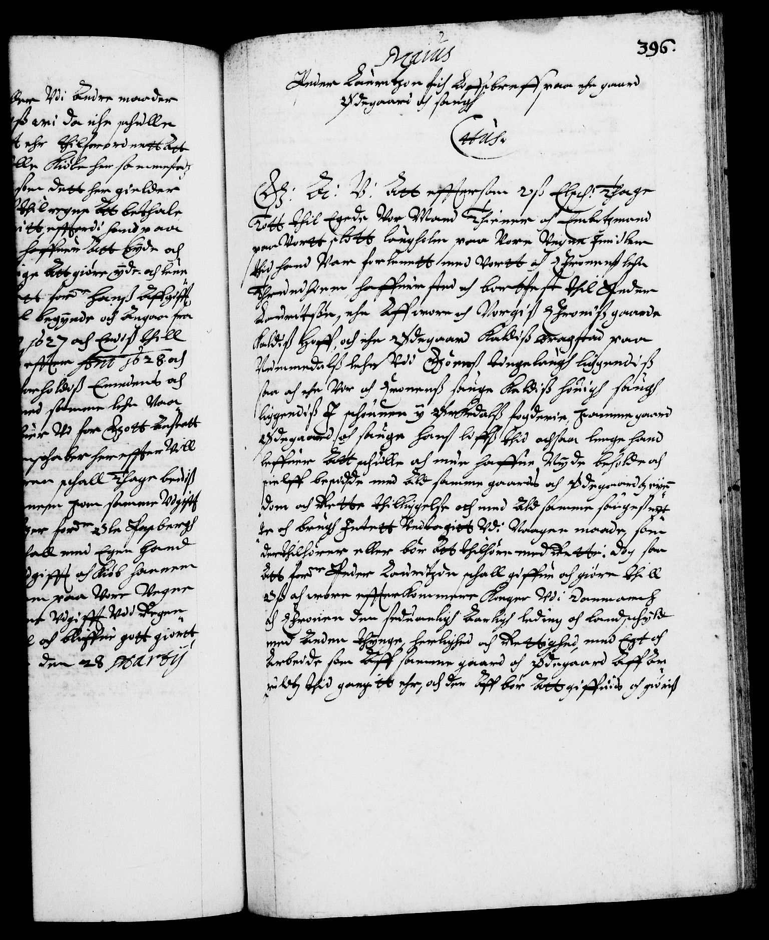 Danske Kanselli 1572-1799, RA/EA-3023/F/Fc/Fca/Fcaa/L0004: Norske registre (mikrofilm), 1617-1630, s. 396a