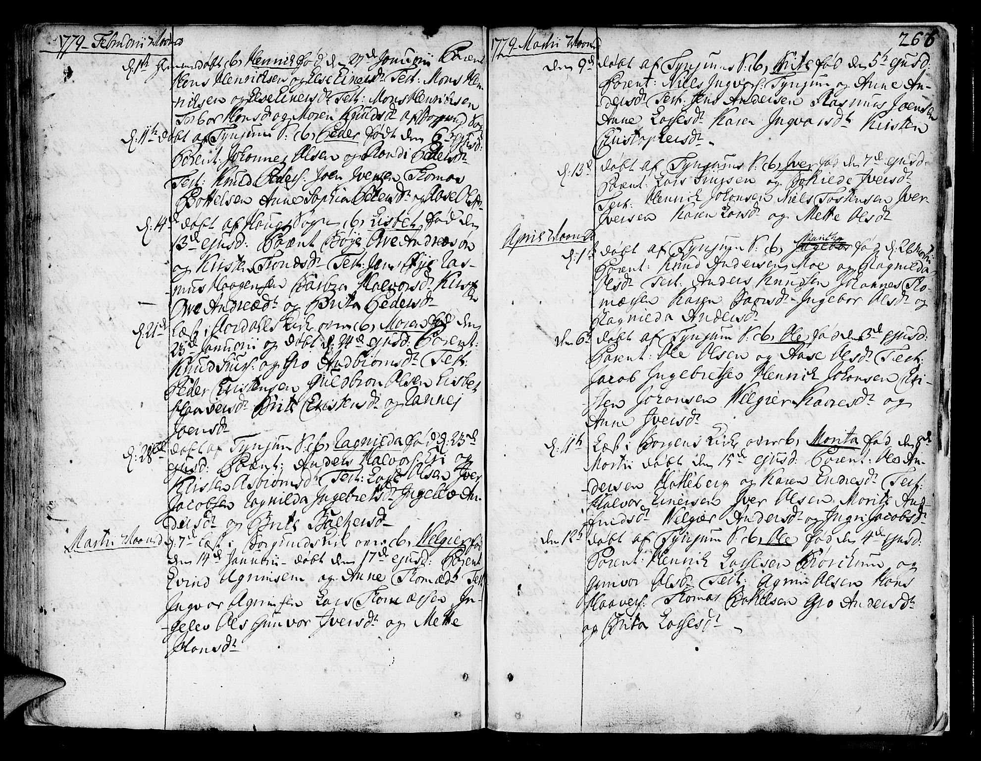 Lærdal sokneprestembete, SAB/A-81201: Ministerialbok nr. A 2, 1752-1782, s. 266