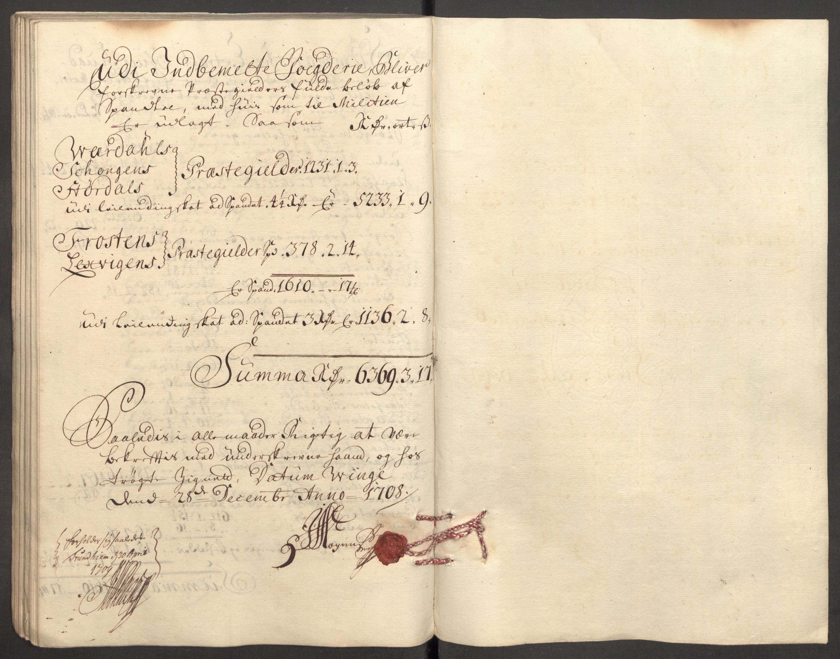 Rentekammeret inntil 1814, Reviderte regnskaper, Fogderegnskap, RA/EA-4092/R62/L4198: Fogderegnskap Stjørdal og Verdal, 1708, s. 83