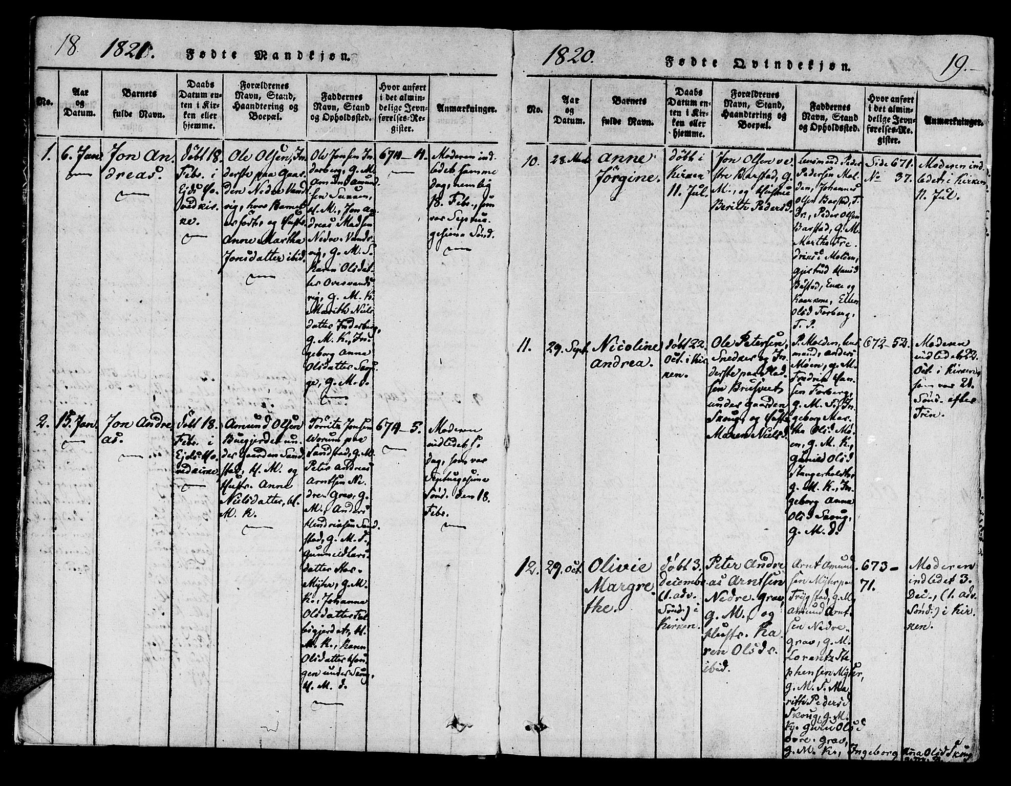 Ministerialprotokoller, klokkerbøker og fødselsregistre - Nord-Trøndelag, SAT/A-1458/722/L0217: Ministerialbok nr. 722A04, 1817-1842, s. 18-19