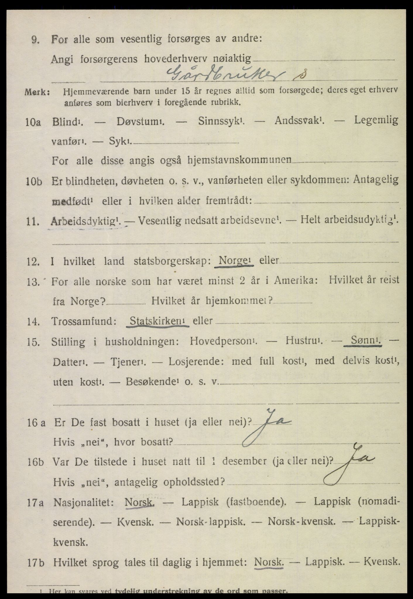 SAT, Folketelling 1920 for 1736 Snåsa herred, 1920, s. 1071