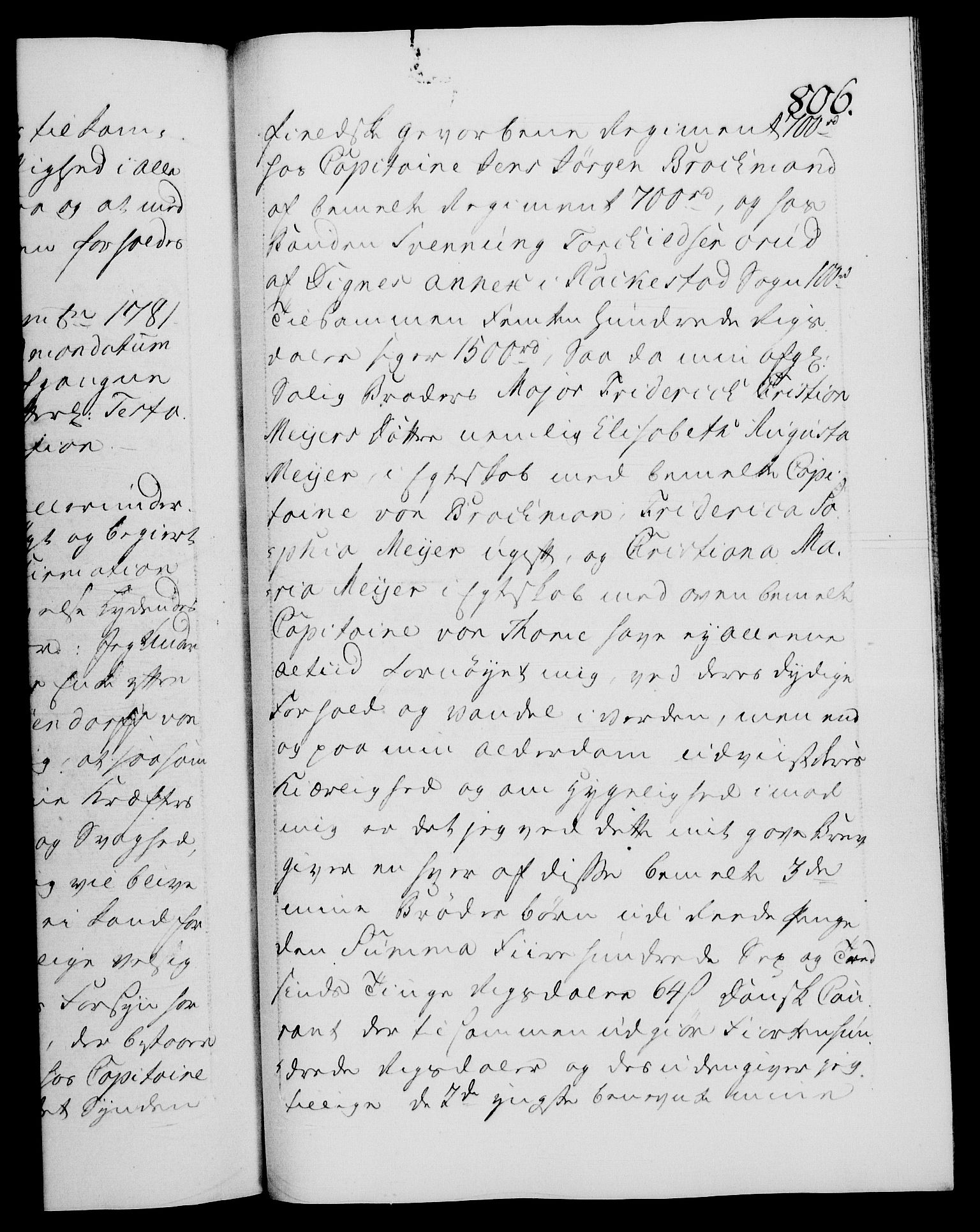 Danske Kanselli 1572-1799, AV/RA-EA-3023/F/Fc/Fca/Fcaa/L0048: Norske registre, 1779-1781, s. 806a
