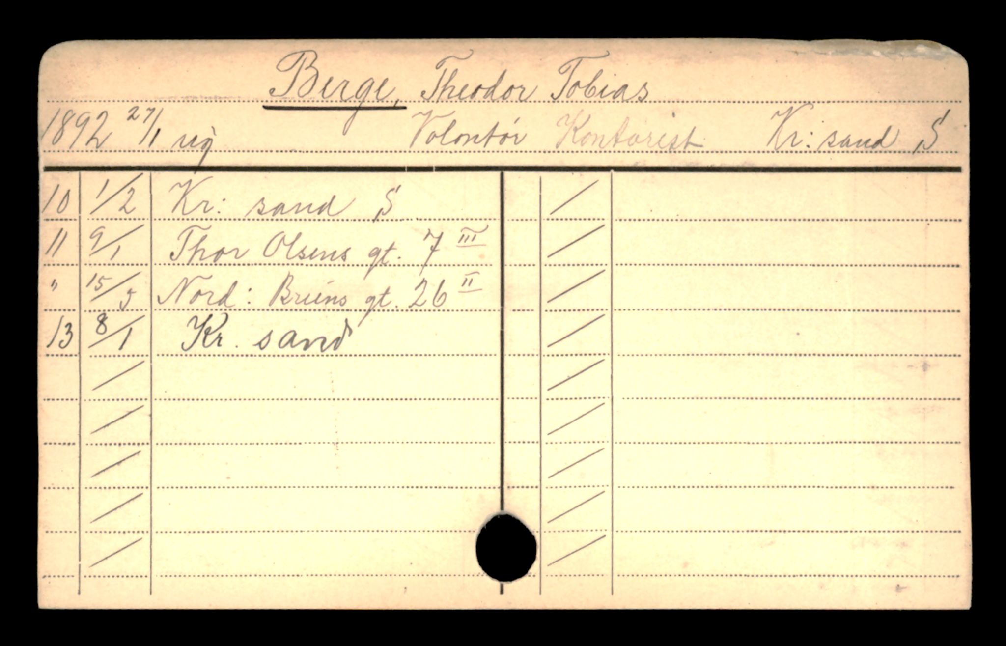 Oslo folkeregister, Registerkort, AV/SAO-A-11715/D/Da/L0009: Menn: Berge Ligurd - Bjanæs Emil, 1906-1919