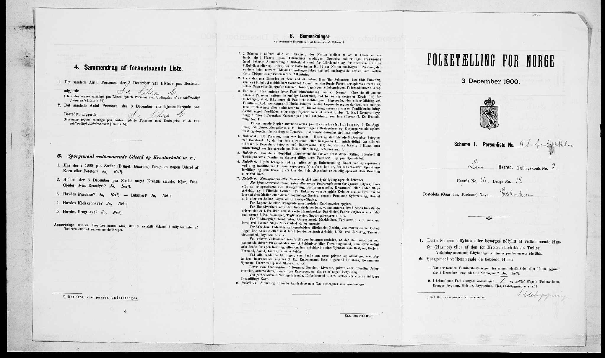 RA, Folketelling 1900 for 0626 Lier herred, 1900, s. 380
