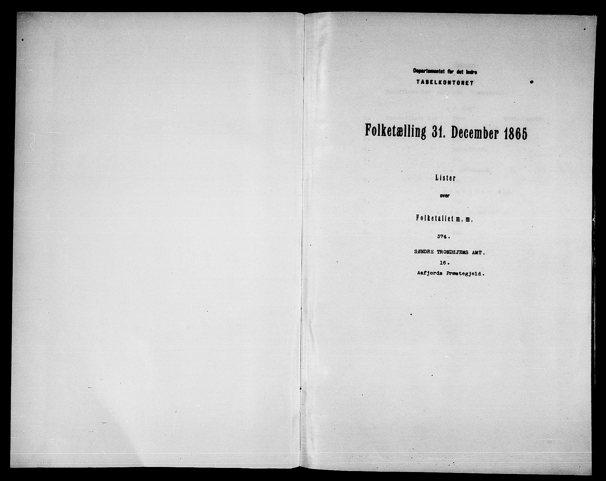 RA, Folketelling 1865 for 1630P Aafjorden prestegjeld, 1865, s. 3