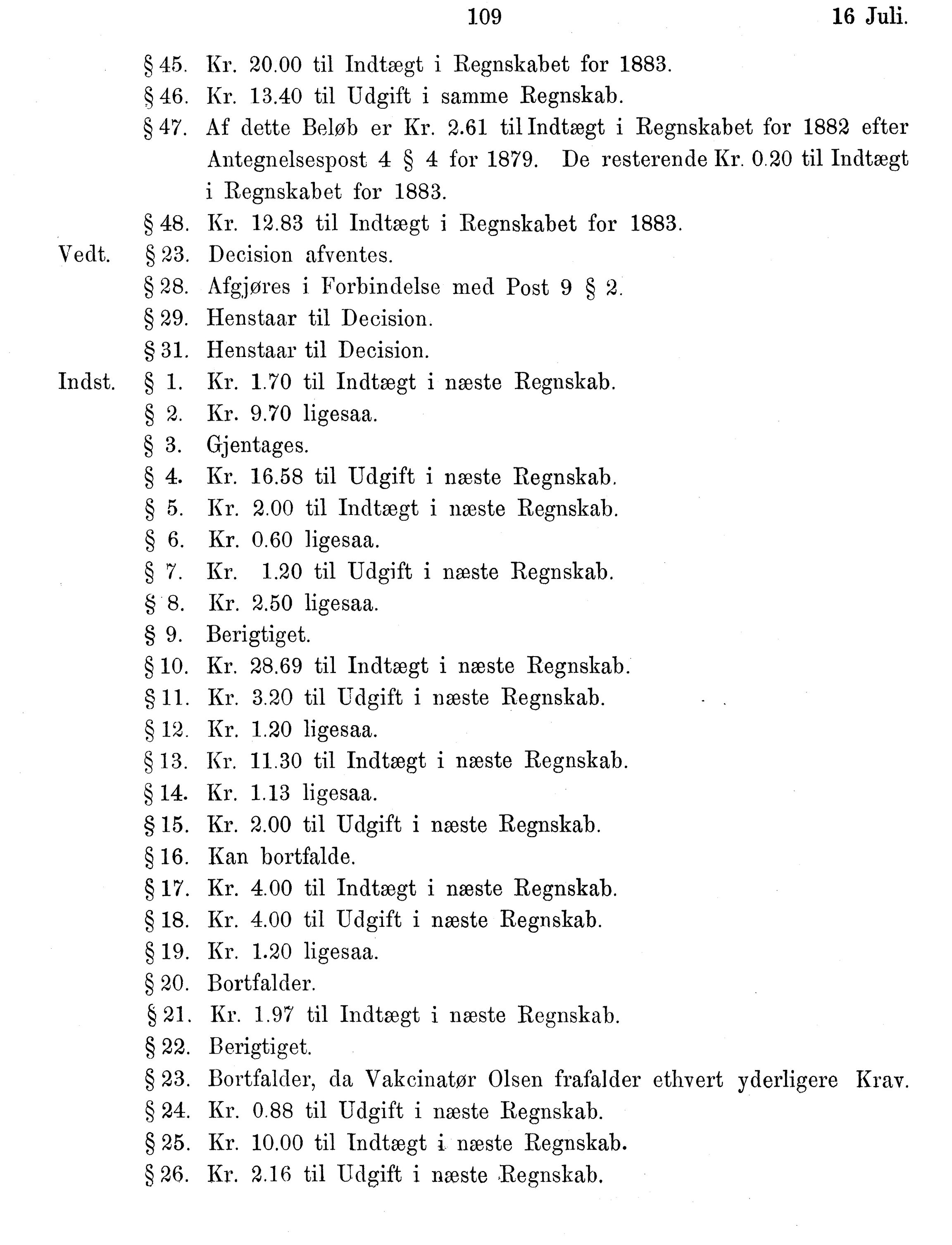 Nordland Fylkeskommune. Fylkestinget, AIN/NFK-17/176/A/Ac/L0014: Fylkestingsforhandlinger 1881-1885, 1881-1885