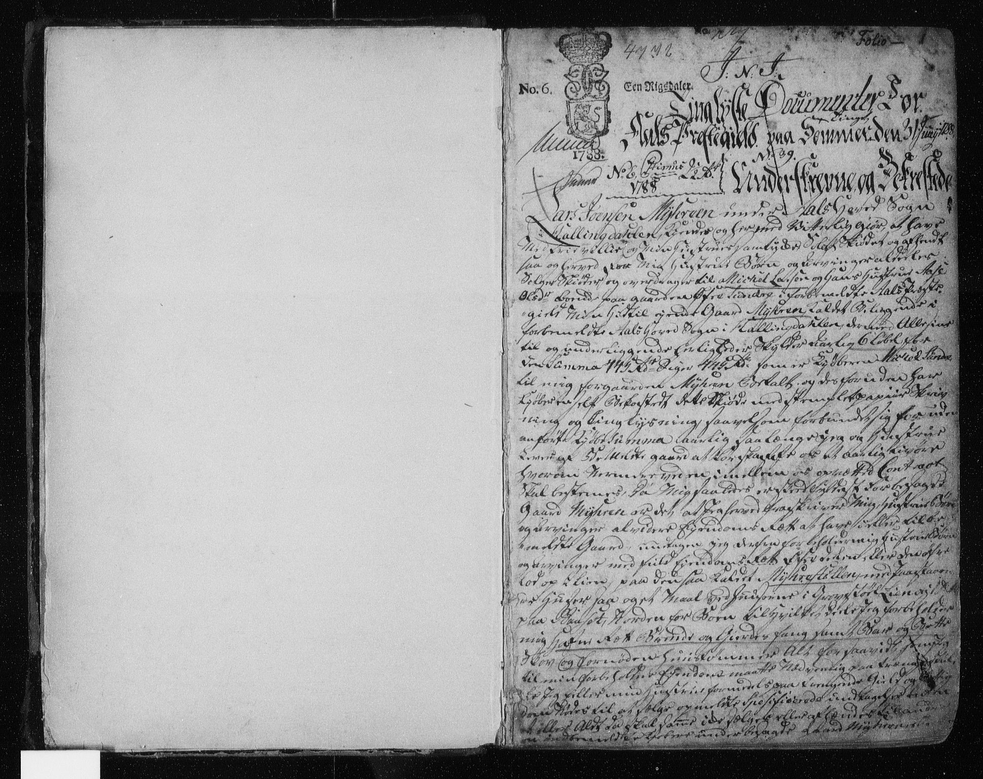 Ringerike og Hallingdal sorenskriveri, AV/SAKO-A-81/G/Ga/L0015: Pantebok nr. 15, 1788-1795, s. 1