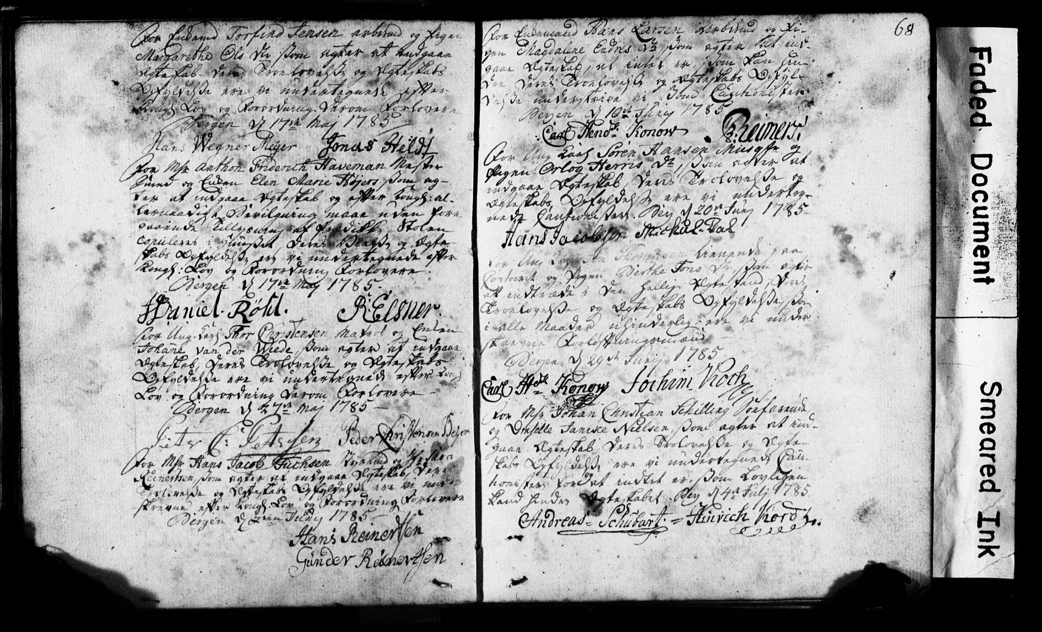 Korskirken sokneprestembete, SAB/A-76101: Forlovererklæringer nr. II.5.1, 1776-1816, s. 68