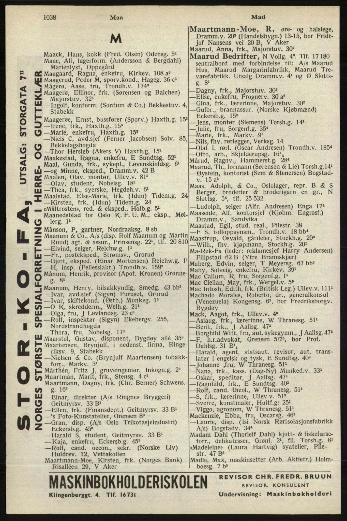 Kristiania/Oslo adressebok, PUBL/-, 1940, s. 1056
