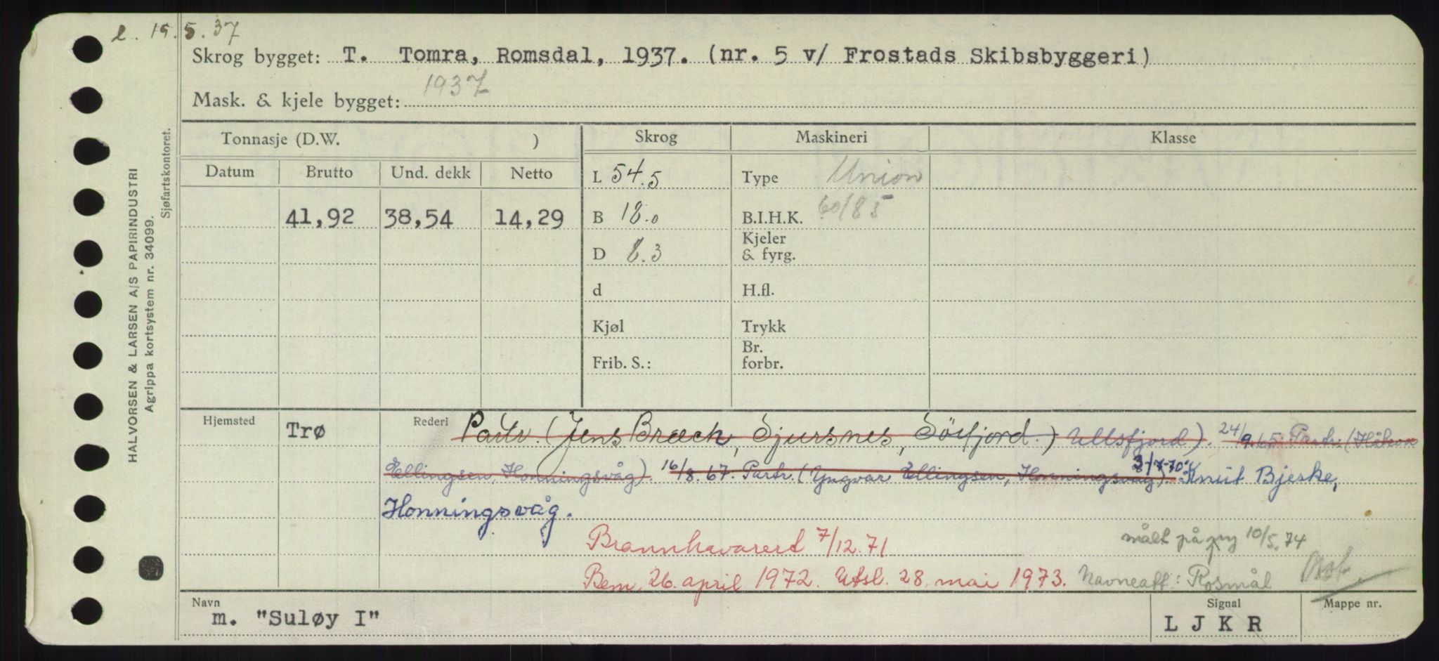 Sjøfartsdirektoratet med forløpere, Skipsmålingen, RA/S-1627/H/Hd/L0037: Fartøy, Su-Så, s. 45