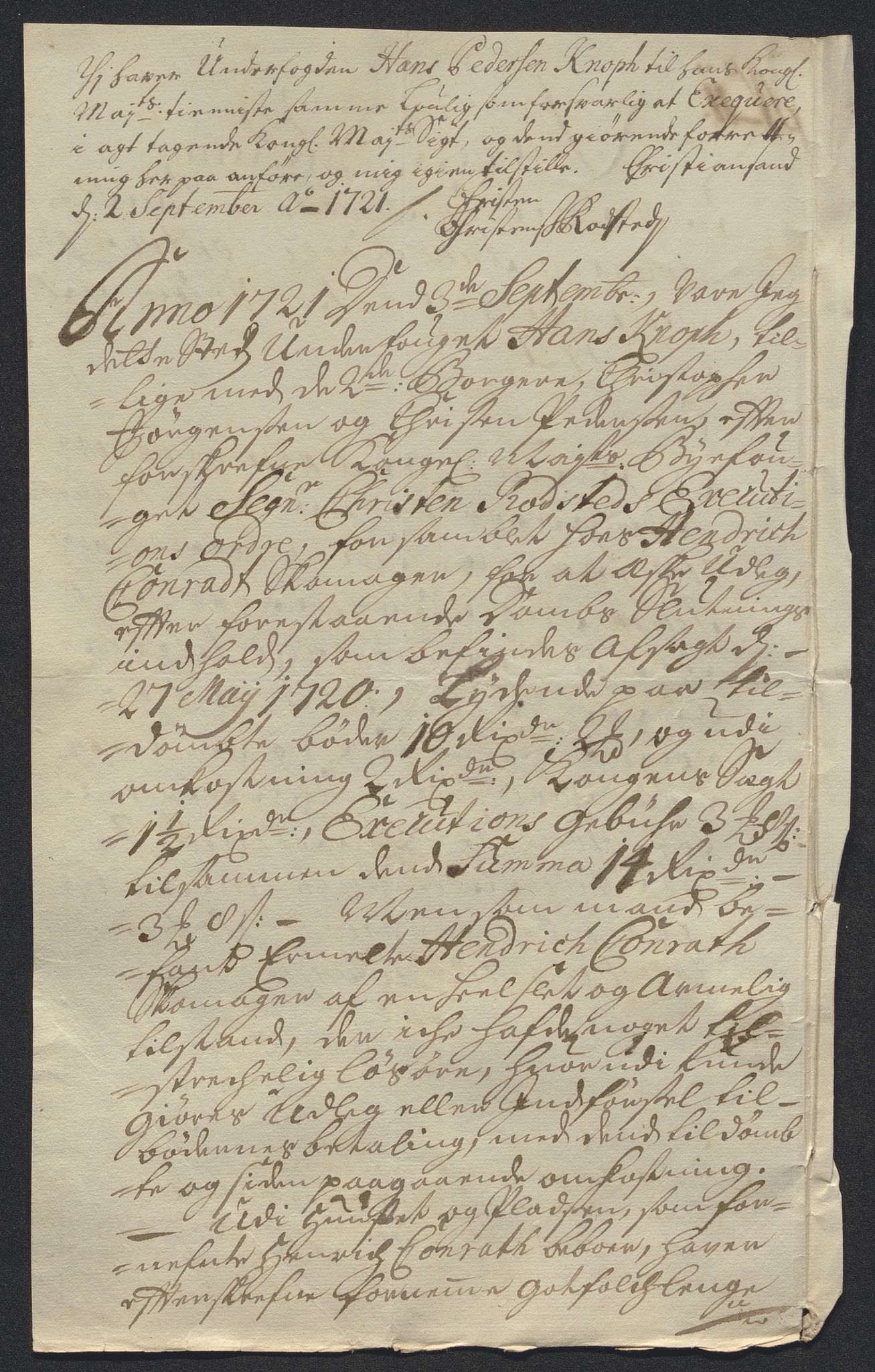 Rentekammeret inntil 1814, Reviderte regnskaper, Byregnskaper, AV/RA-EA-4066/R/Rm/L0286: [M19] Sikt og sakefall, 1719-1727, s. 111